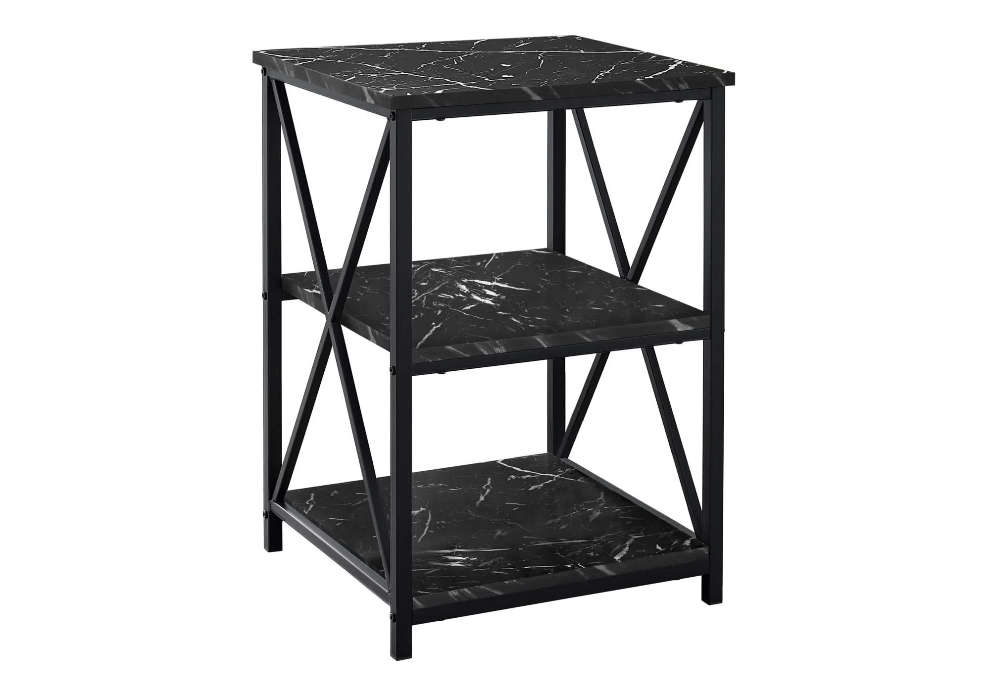 3 Tier Accent Table, Side Marble Look Contemporary & Modern - Image 12