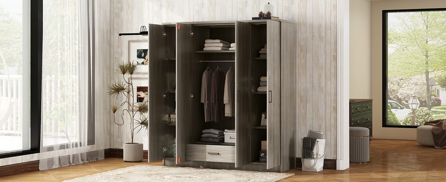 4 Door Wardrobe With 1 Drawer - Image 4