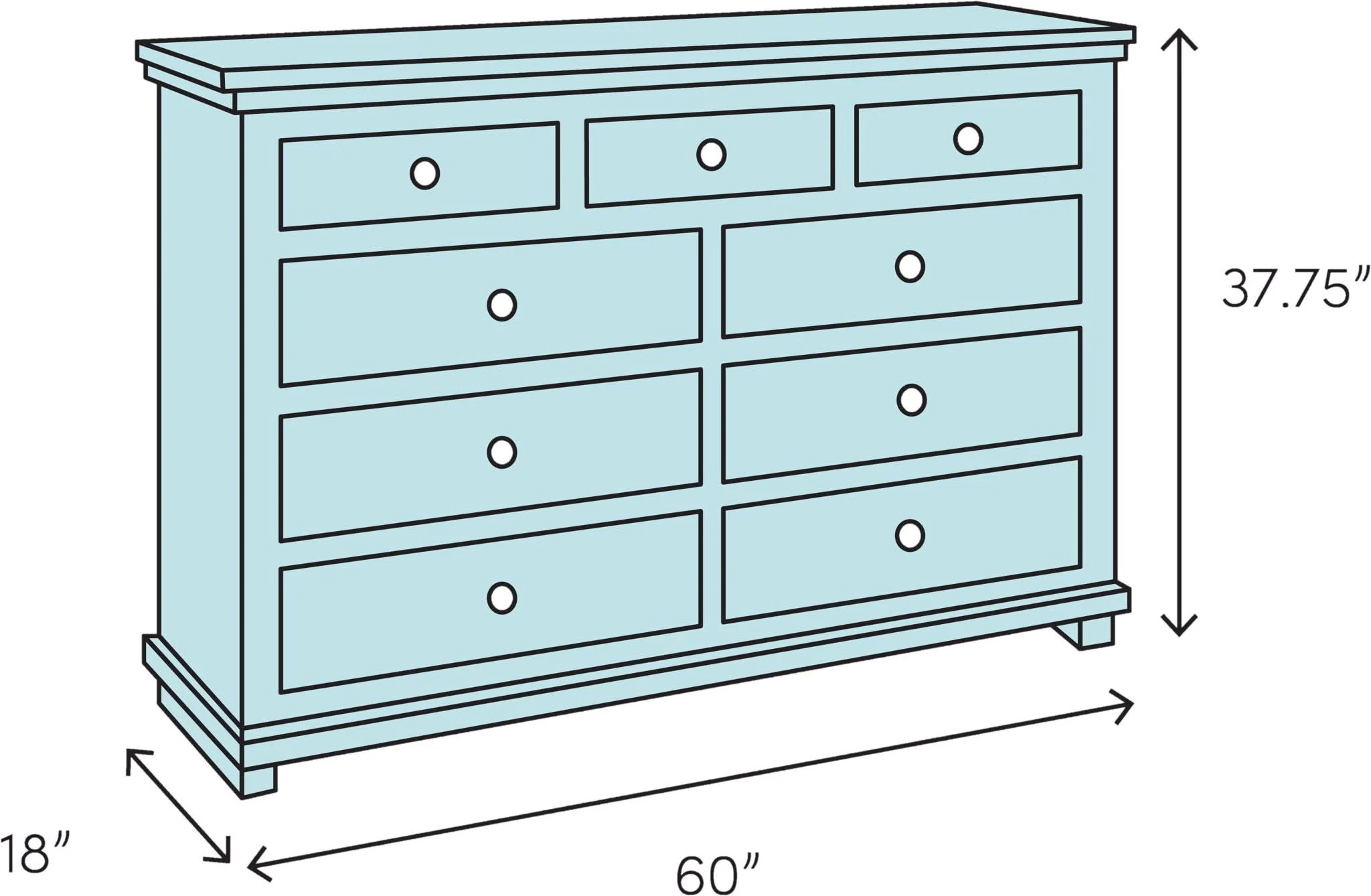 7 Seven Drawer Dresser - Cherry - Image 4