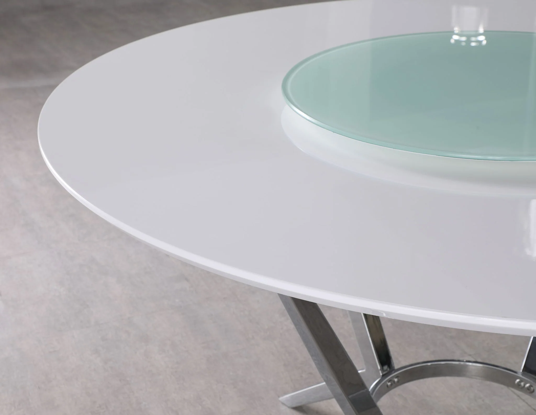 Abby 5-piece Round Dining Table Set White High Gloss - Image 2