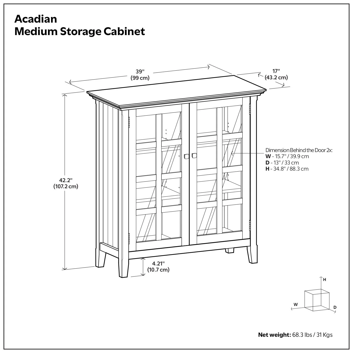 Acadian - Medium Storage Cabinet - Natural Aged Brown - Image 2