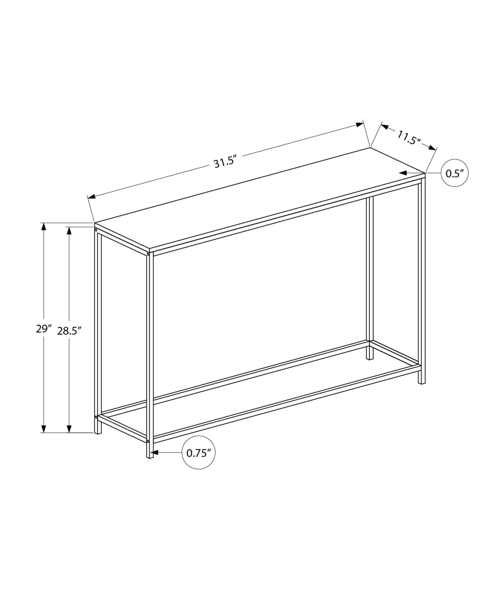 Accent Console Table For Entryway, Stable Support, Contemporary & Modern - Image 5