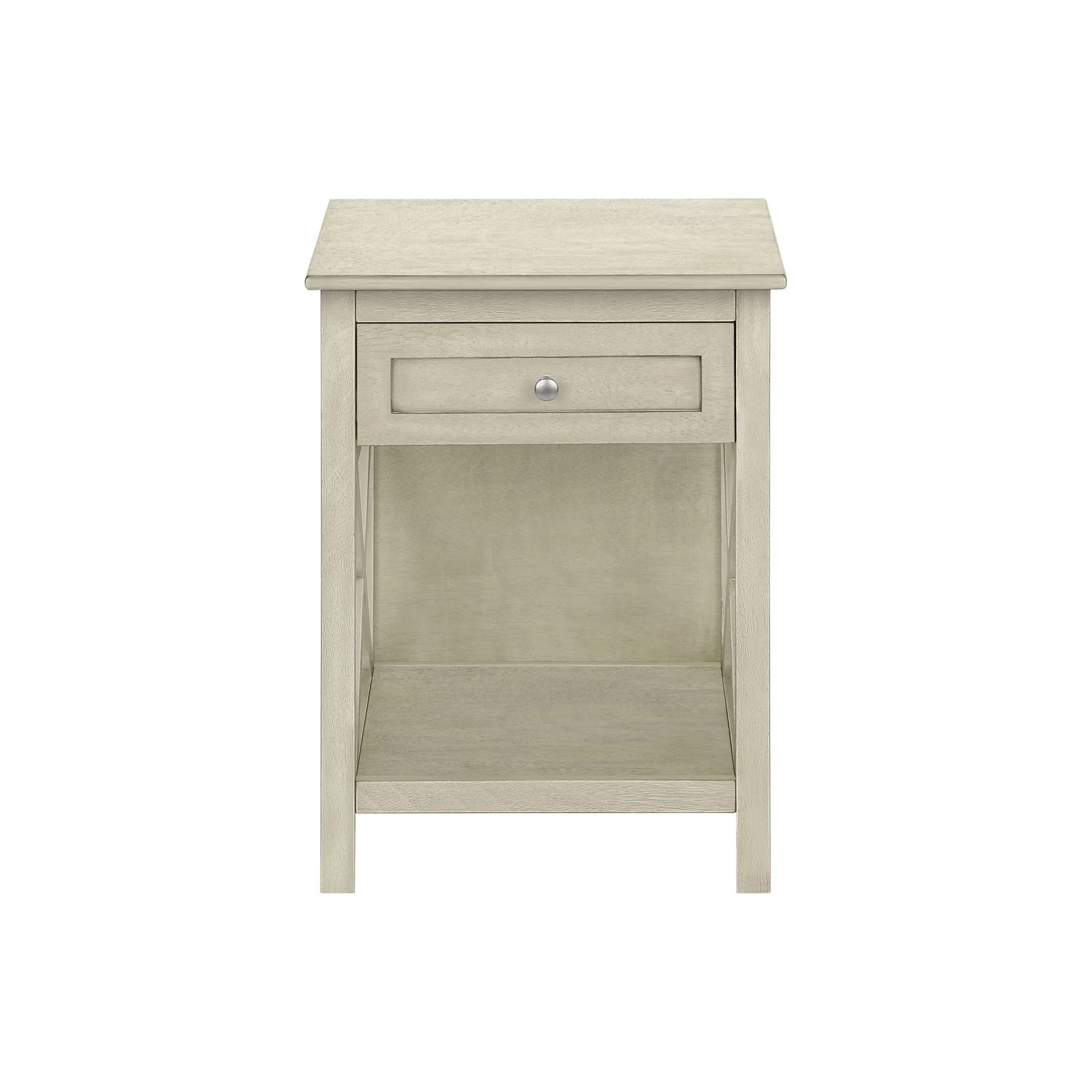 Accent End Table, 2 Tier, Storage Drawer, Transitional Style