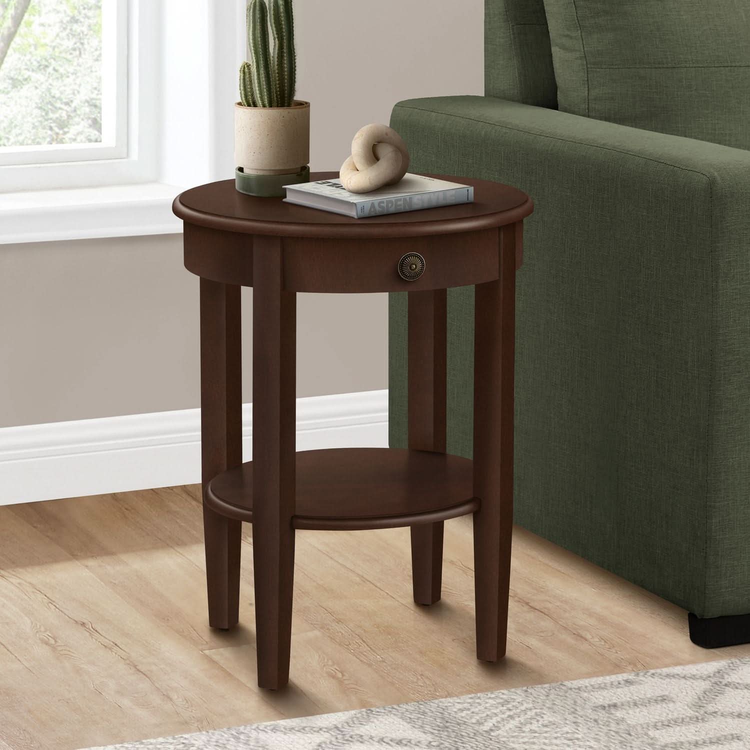 Accent Table, 2 Tier, Transitional - Espresso - Image 2