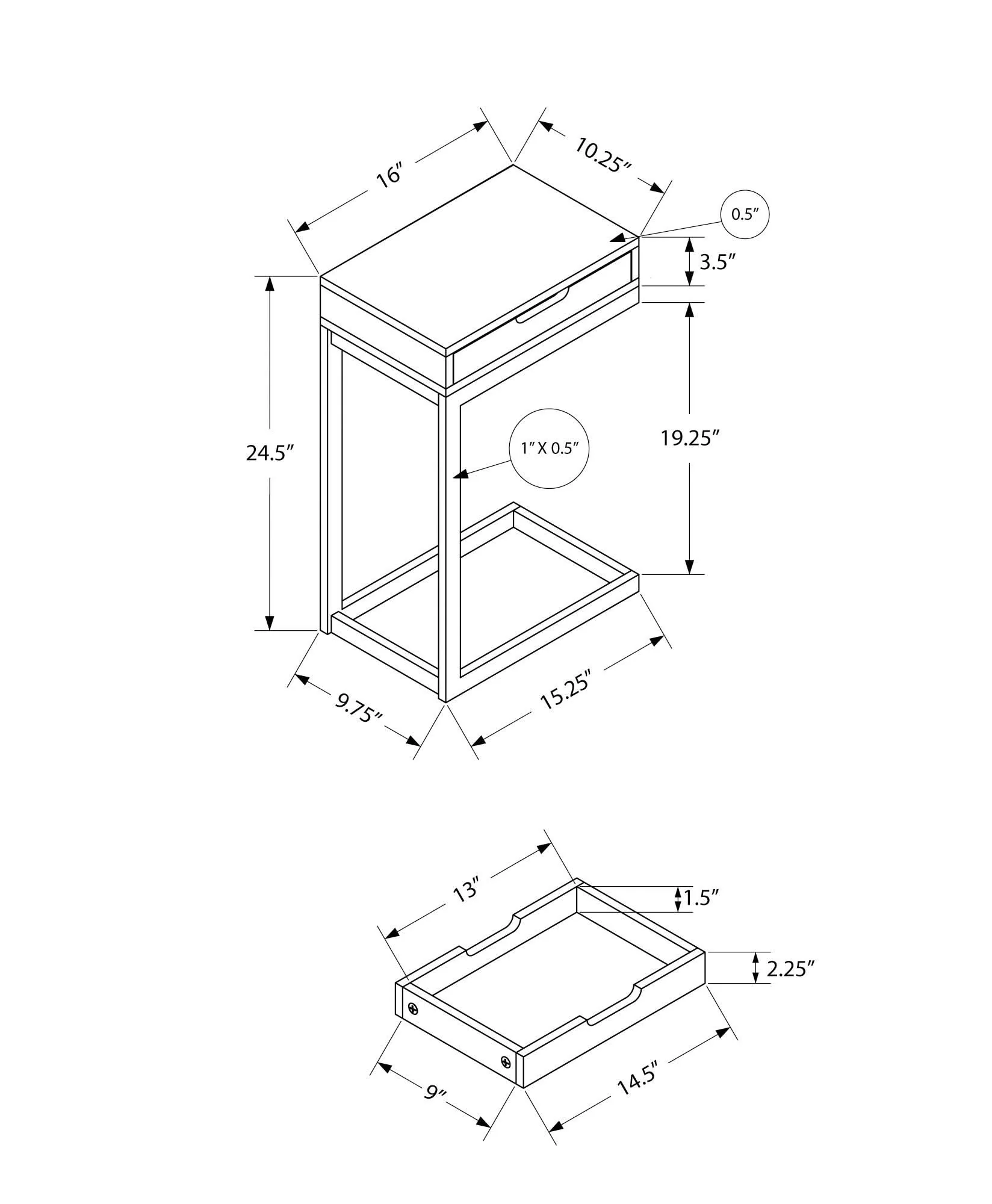 Accent Table, C - Shaped Contemporary Elegant Desig - Image 17