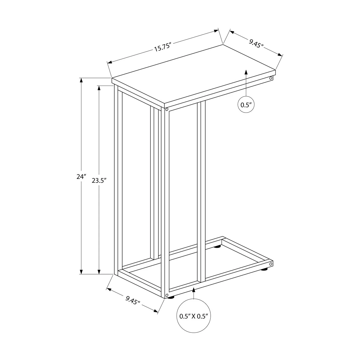 Accent Table, C - Shaped, Space-Saving Functionality - Image 19