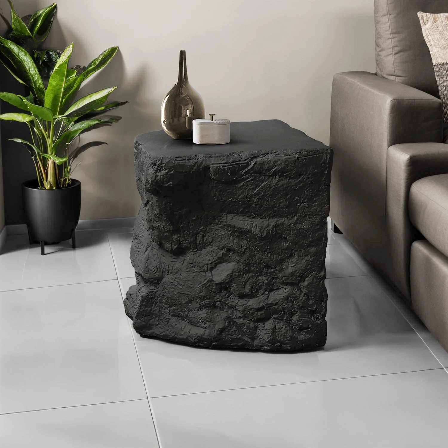 Accent Table, Indoor Outdoor Use - Black - Image 3