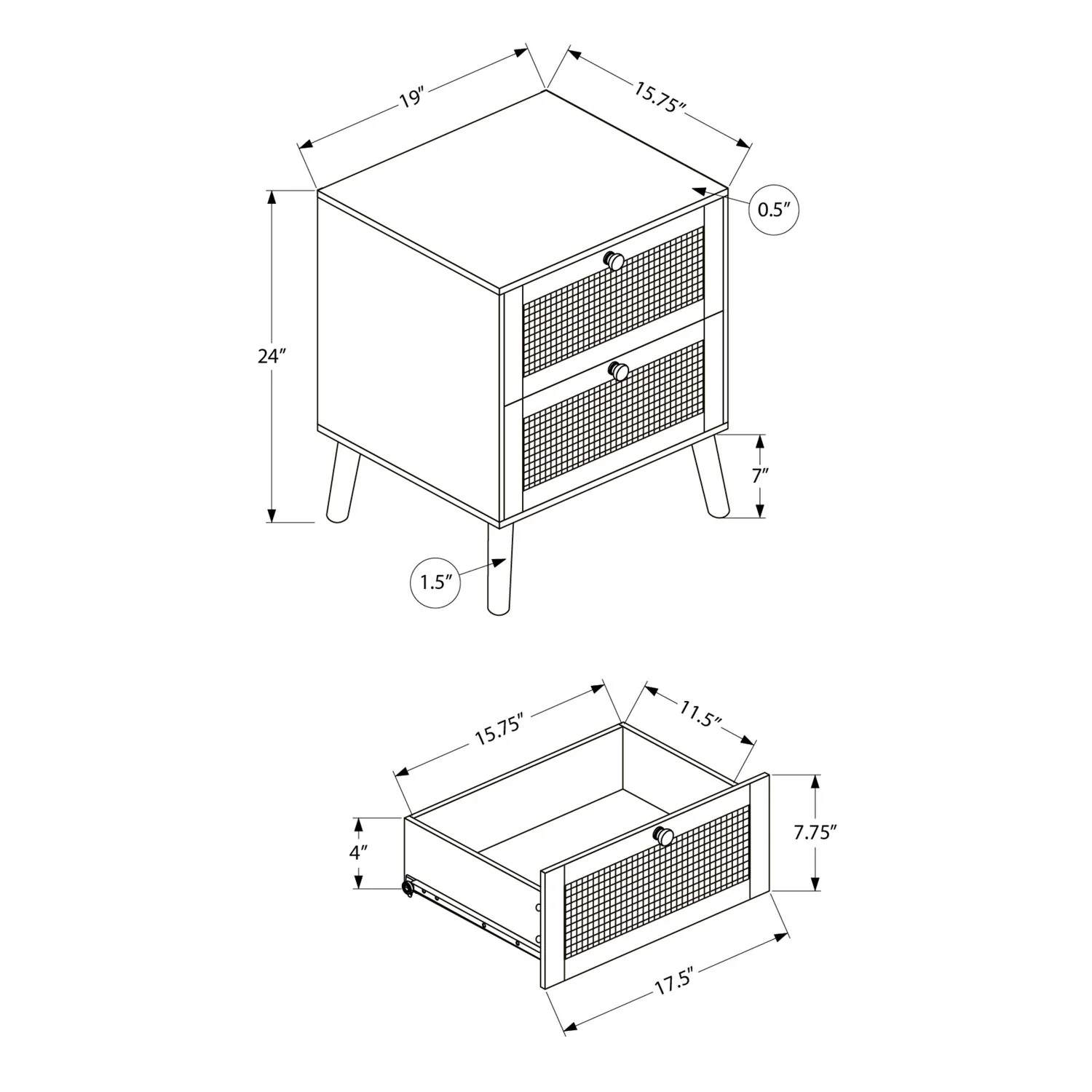 Accent Table & Storage Drawers - White - Image 2