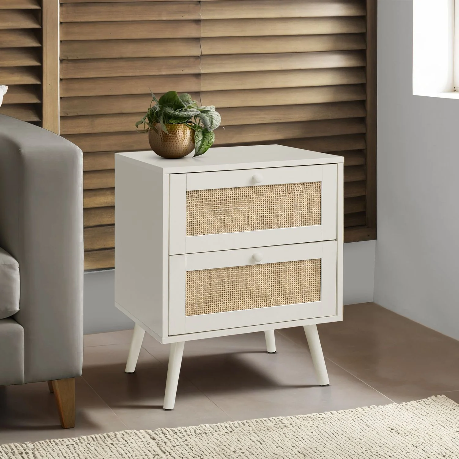 Accent Table & Storage Drawers - White - Image 4