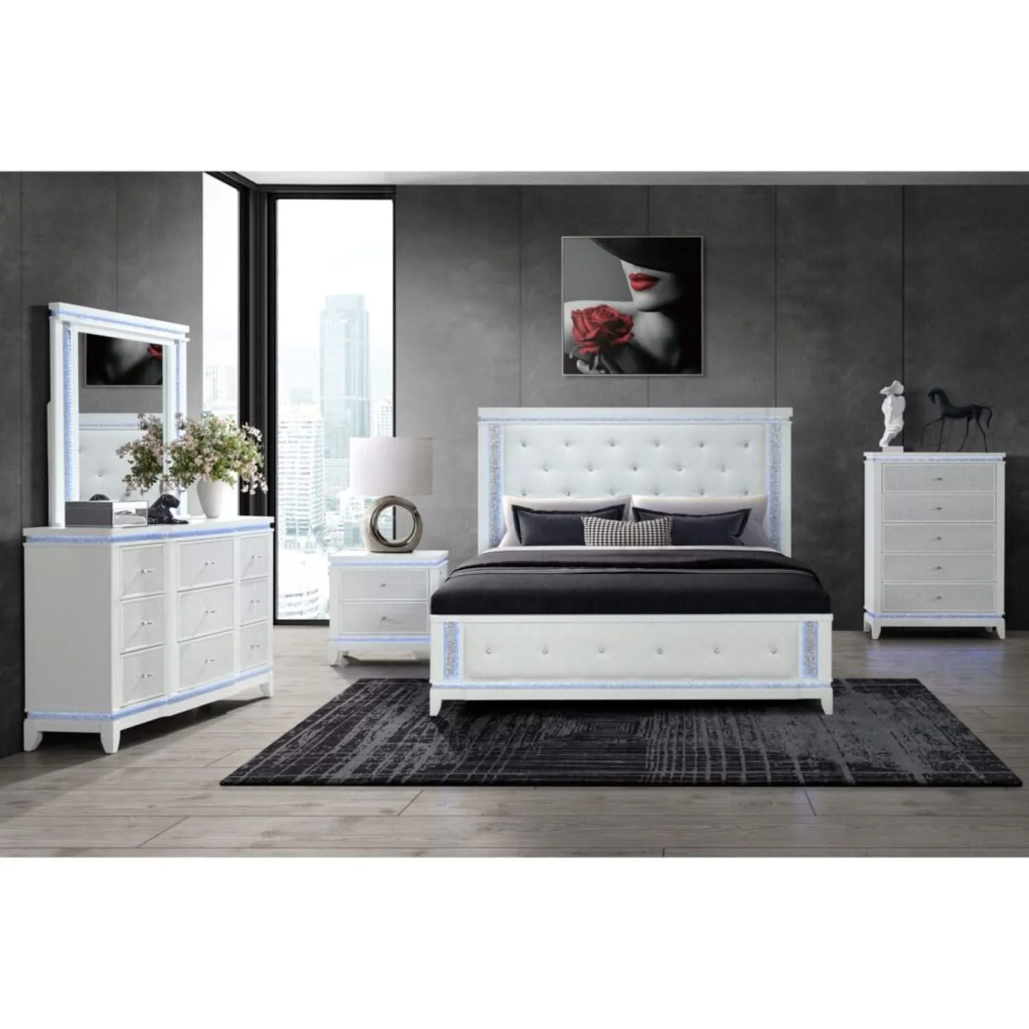 Adalid - Chest With LED Lighting - White - Image 4
