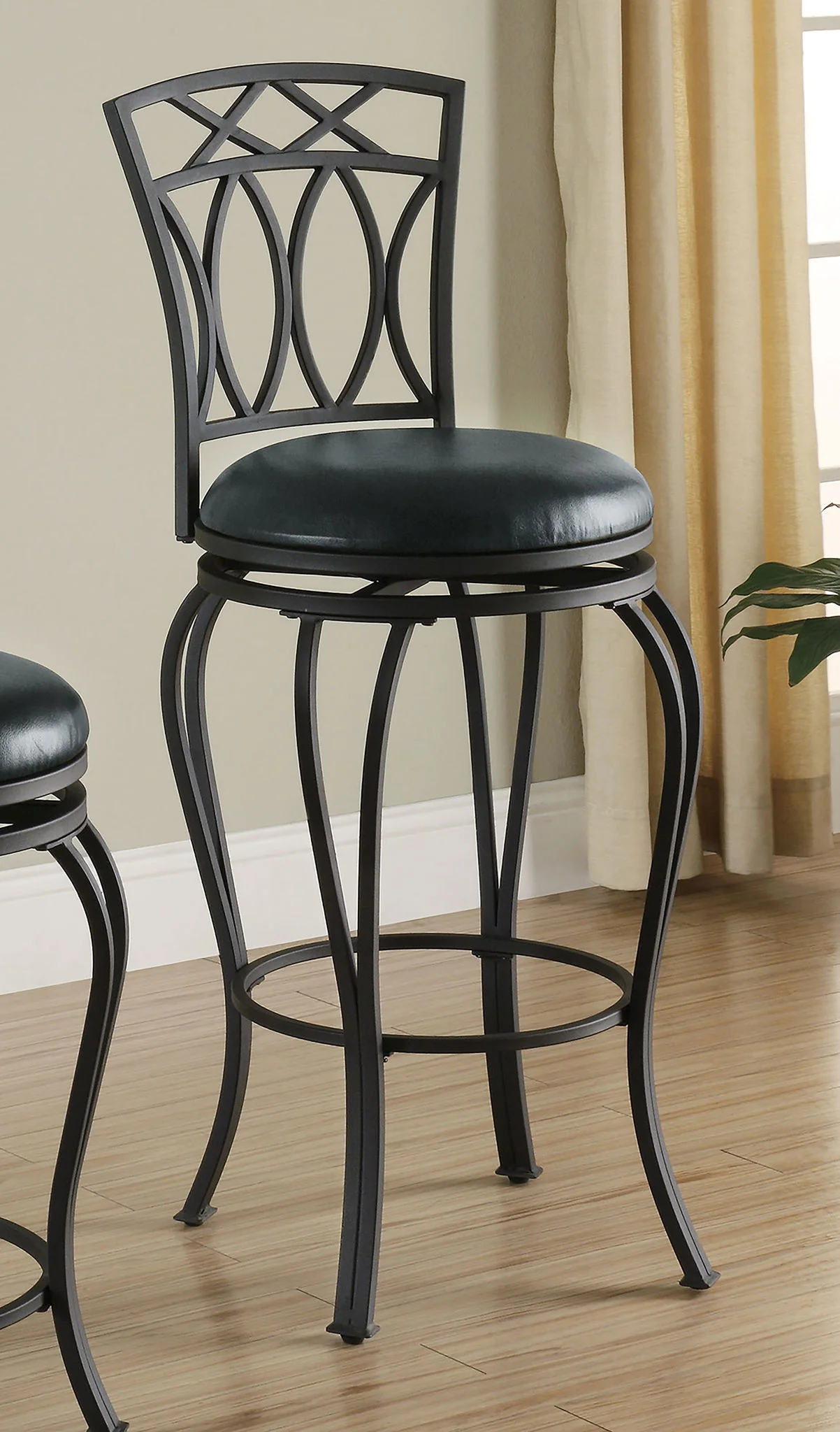 Adamsville Upholstered Swivel Bar Stool Black - Image 3