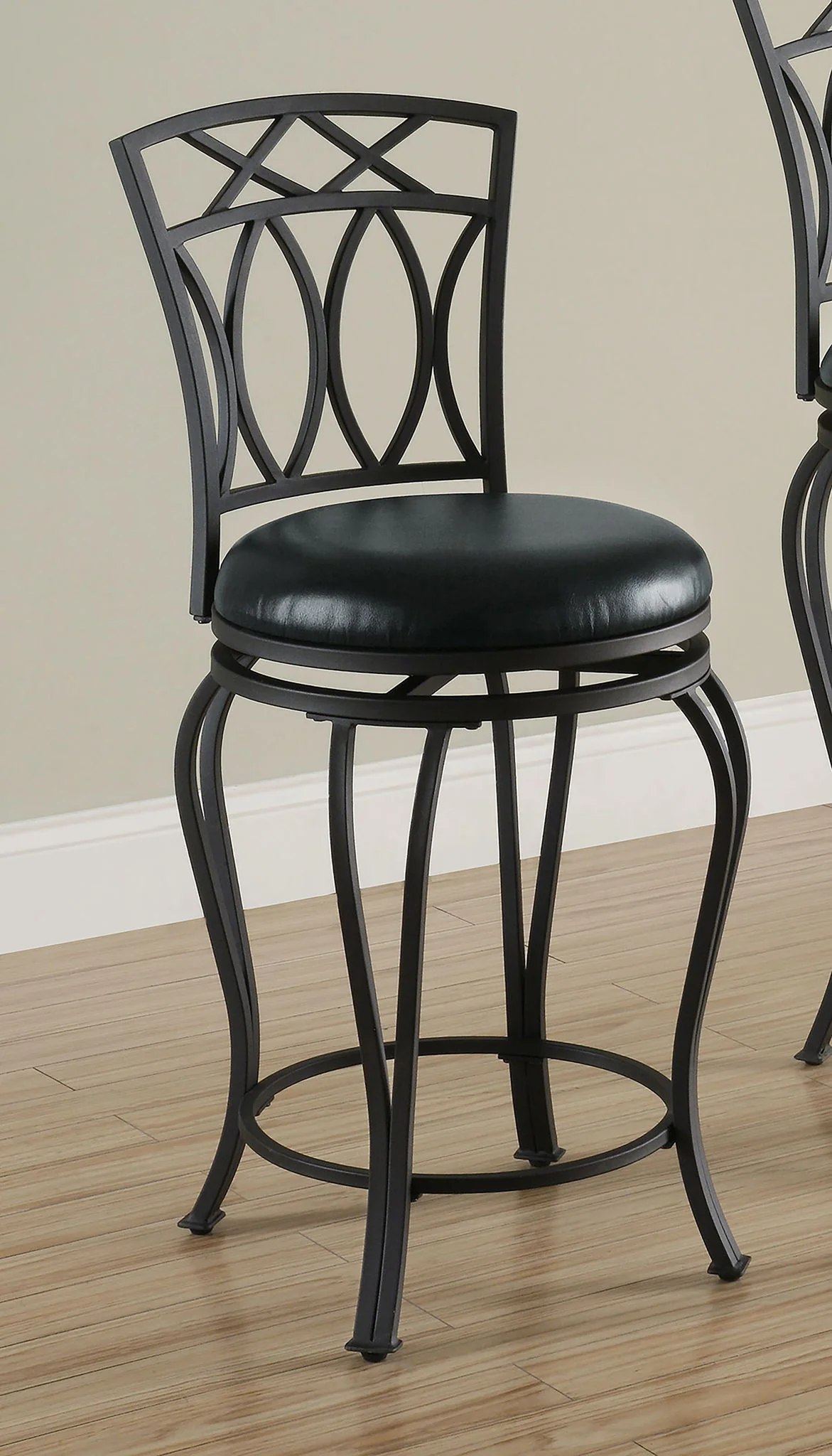 Adamsville Upholstered Swivel Counter Height Stool Black - Image 3