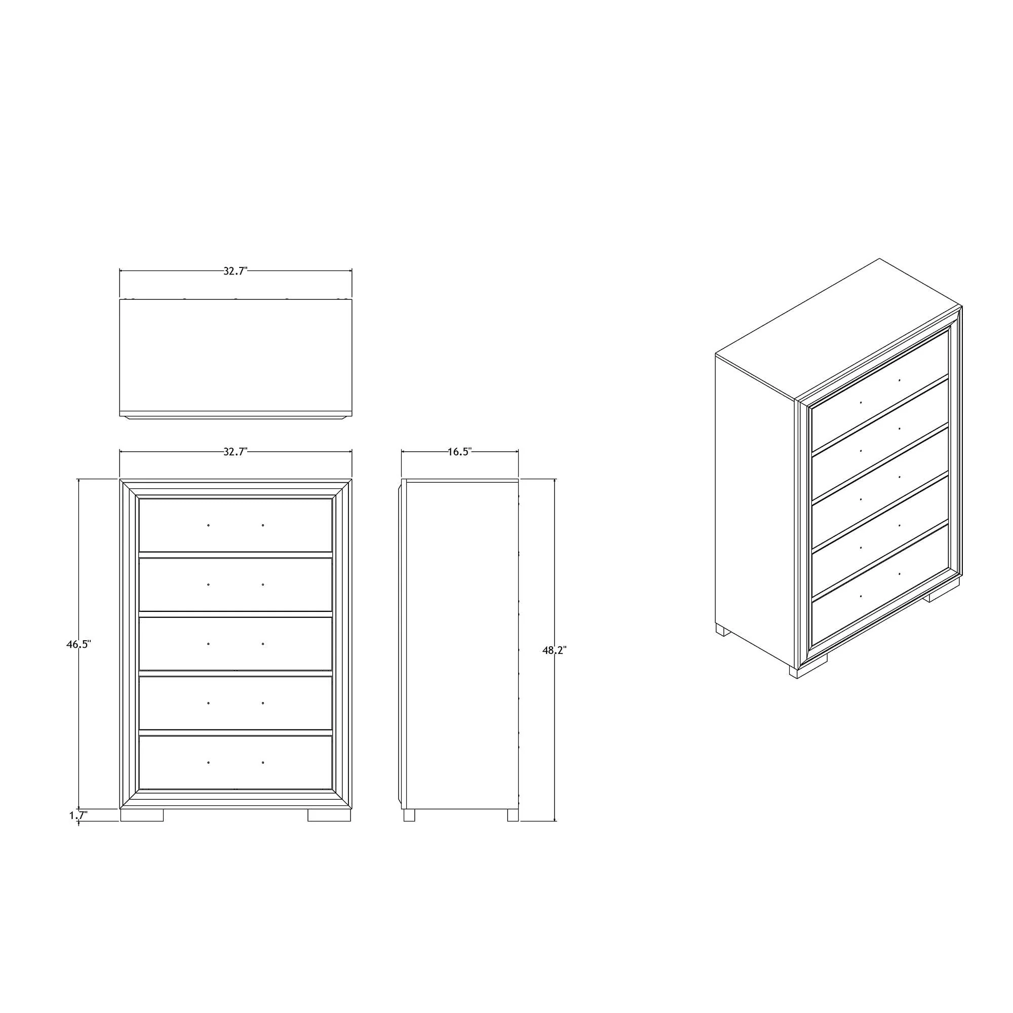 Adelaide - Chest 5 Drawer Storage Unit - Image 4