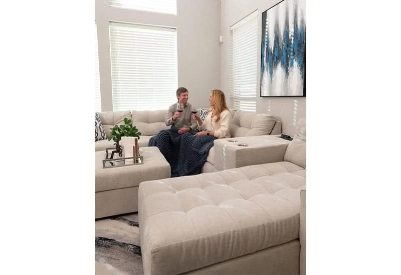 Aden Cement Cream Contemporary 5PC Modular Sectional - Image 5