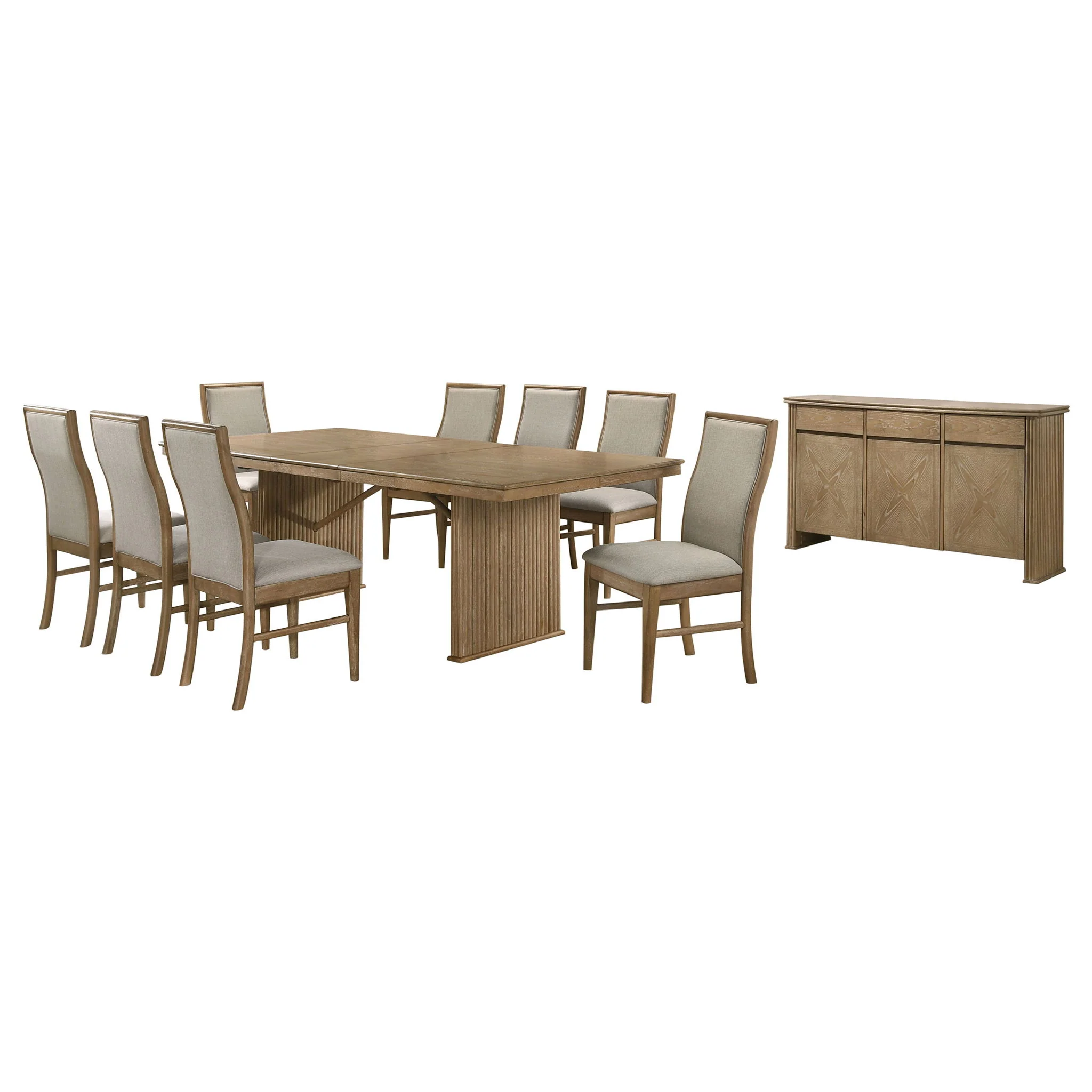 Adina 10-piece Extension Dining Set Distressed Light Brown - Image 2