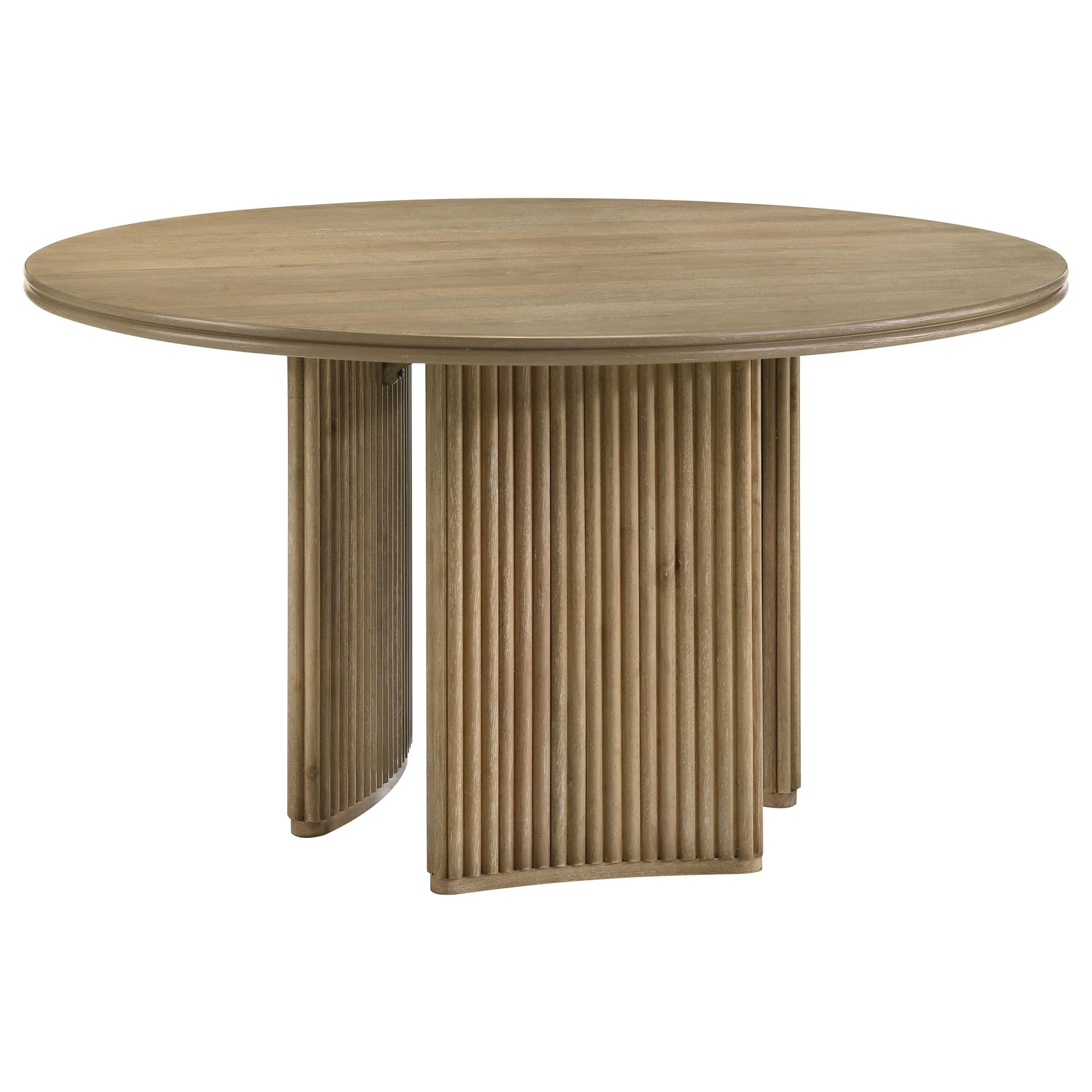 Adina 5-piece Round Dining Table Set Distressed Light Brown - Image 4