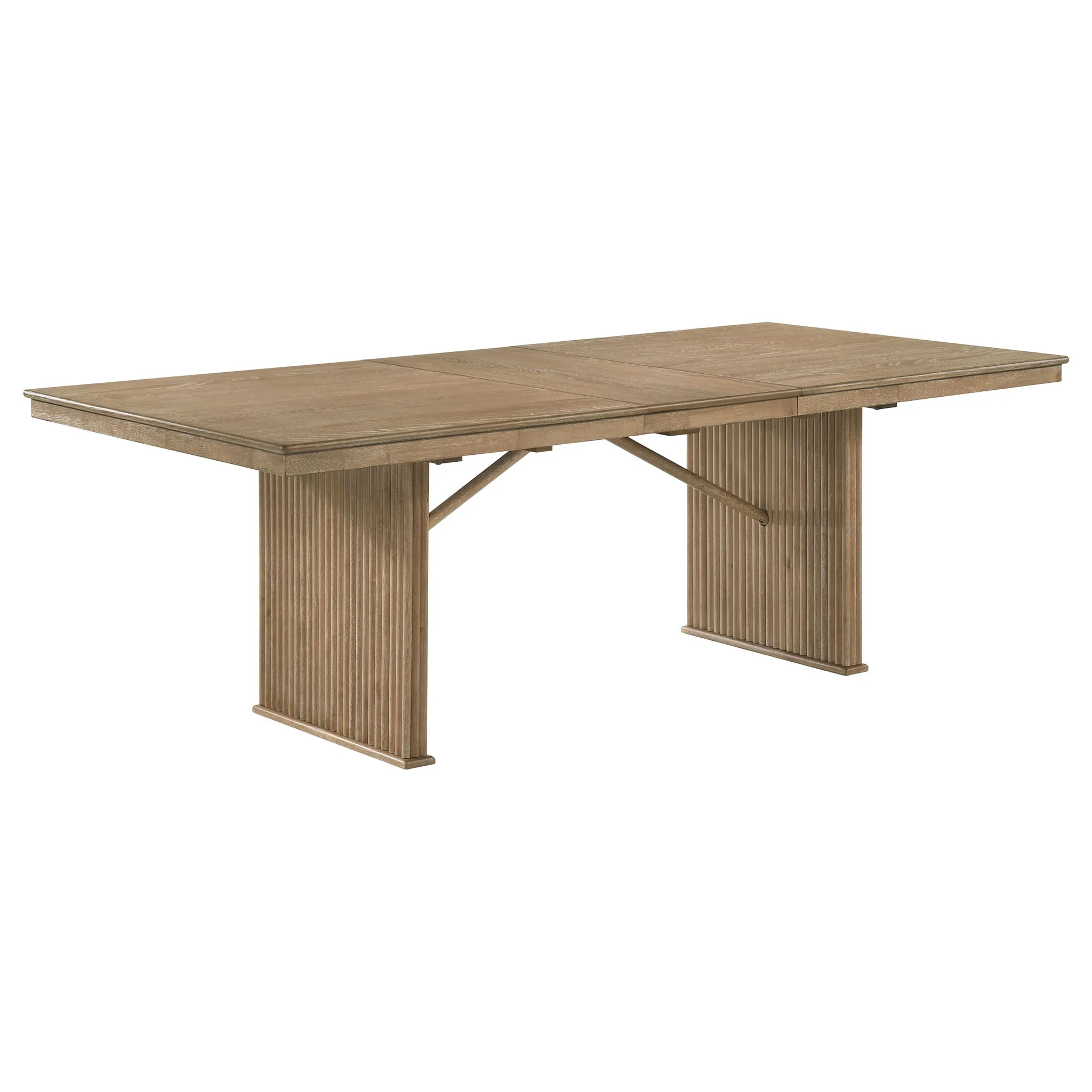 Adina 8-piece Extension Dining Set Distressed Light Brown - Image 4