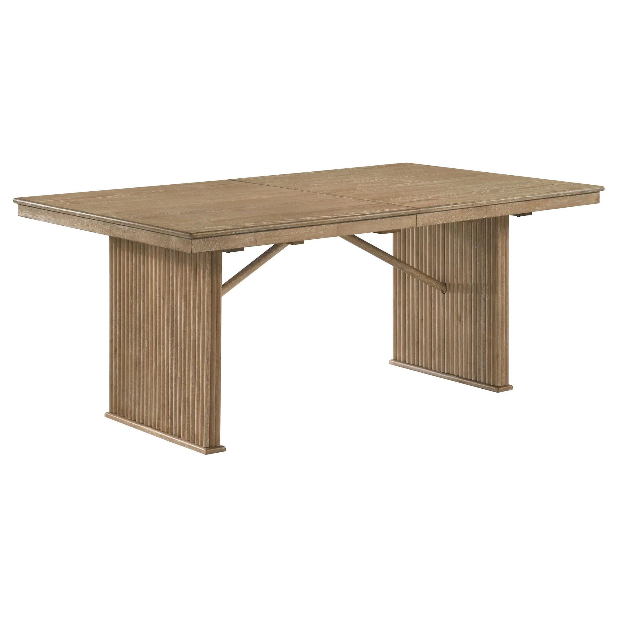 Adina 89-inch Extension Dining Table Distressed Light Brown - Image 2