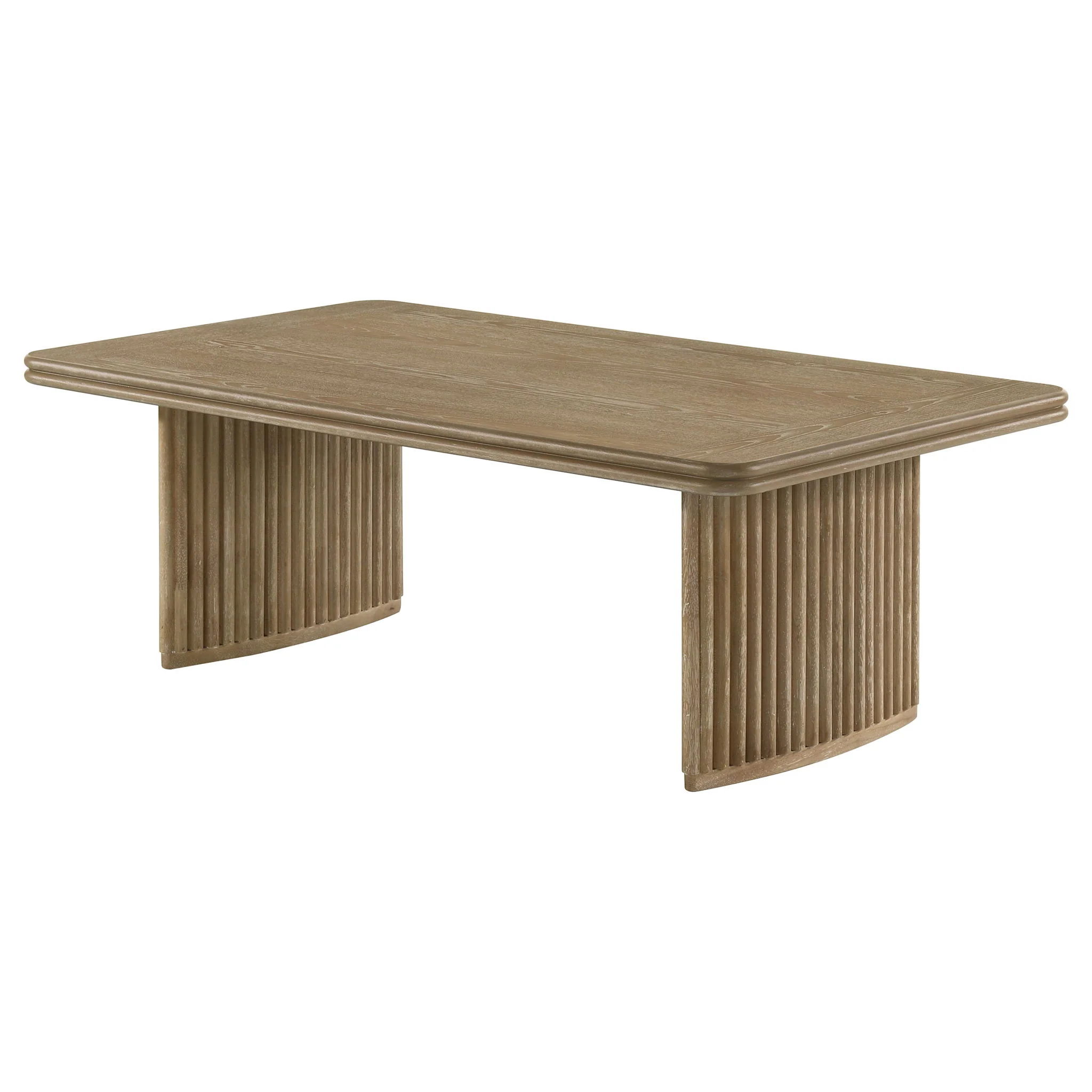 Adina Rectangular Wood Coffee Table Distressed Light Brown - Image 2