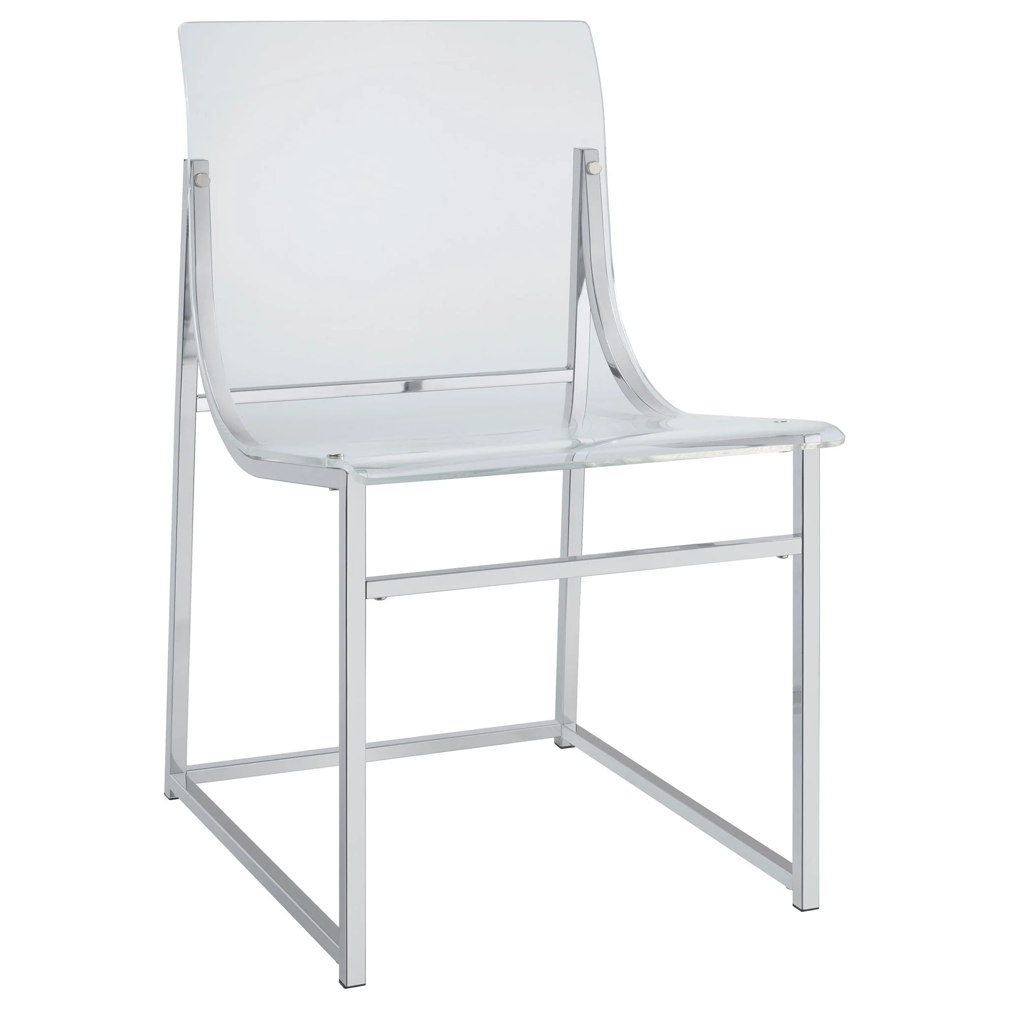 Adino Acrylic Dining Side Chair Chrome (Set of 2) - Image 2