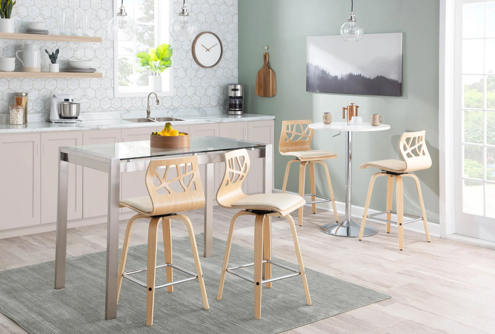 Adjustable Contemporary Bar Table - White - Image 3