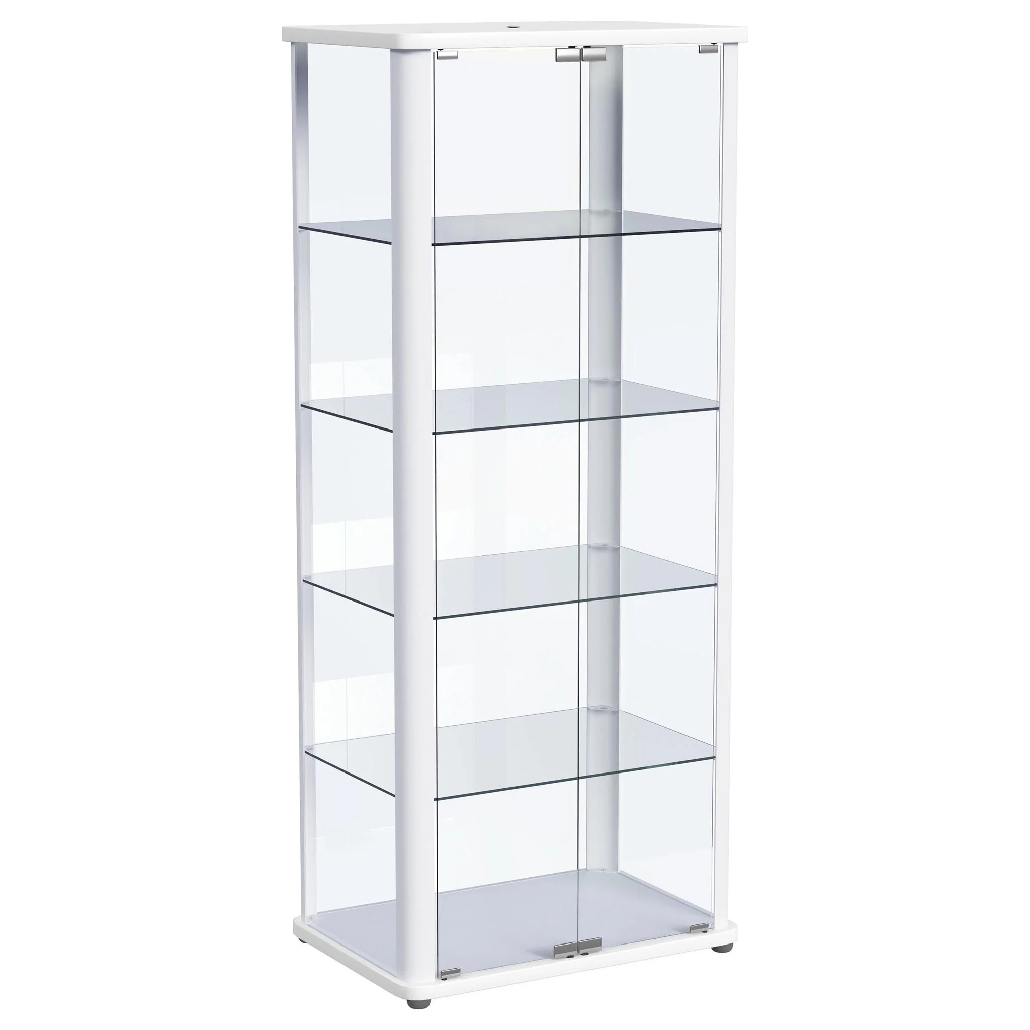 Aero 5-shelf Display Curio Cabinet with LED Lighting White - Image 4