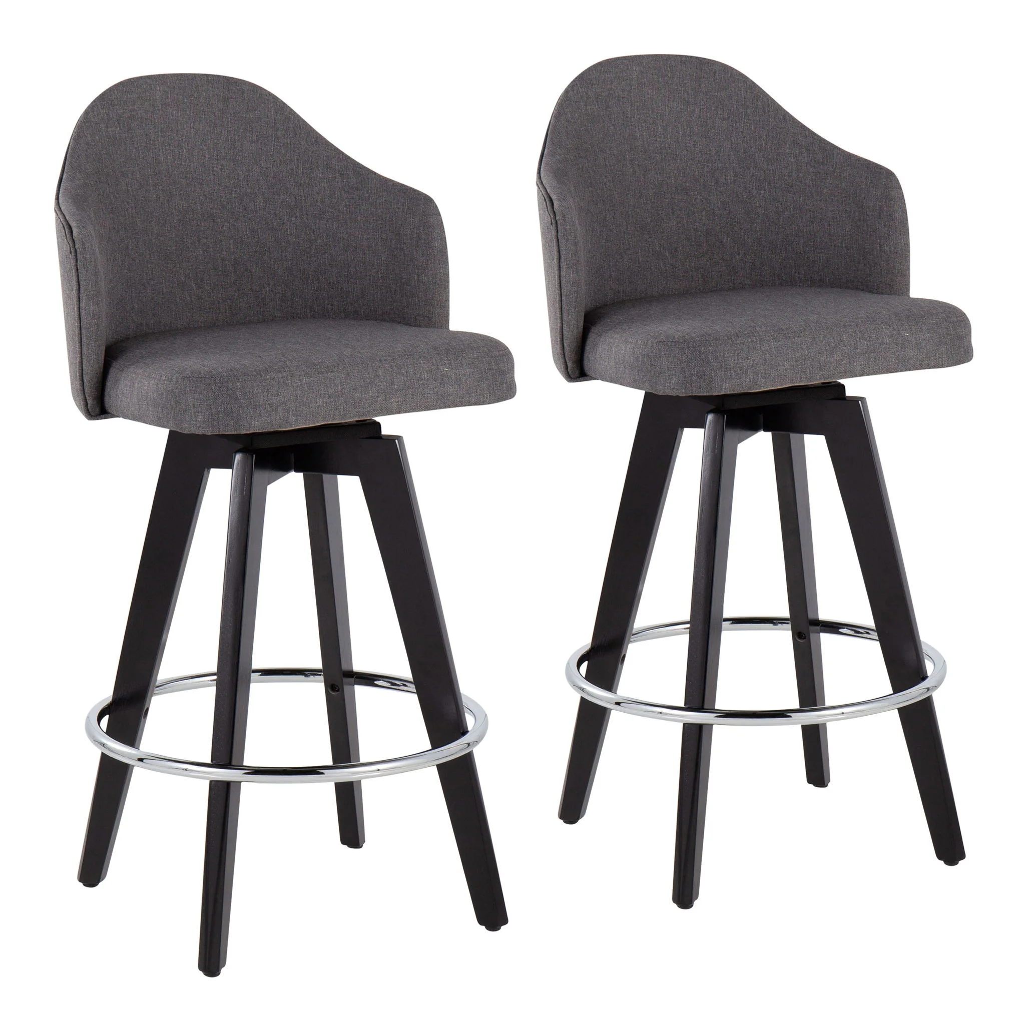 Ahoy - Contemporary Fixed Height Counter Stool With Round Footrest (Set of 2) - Image 2