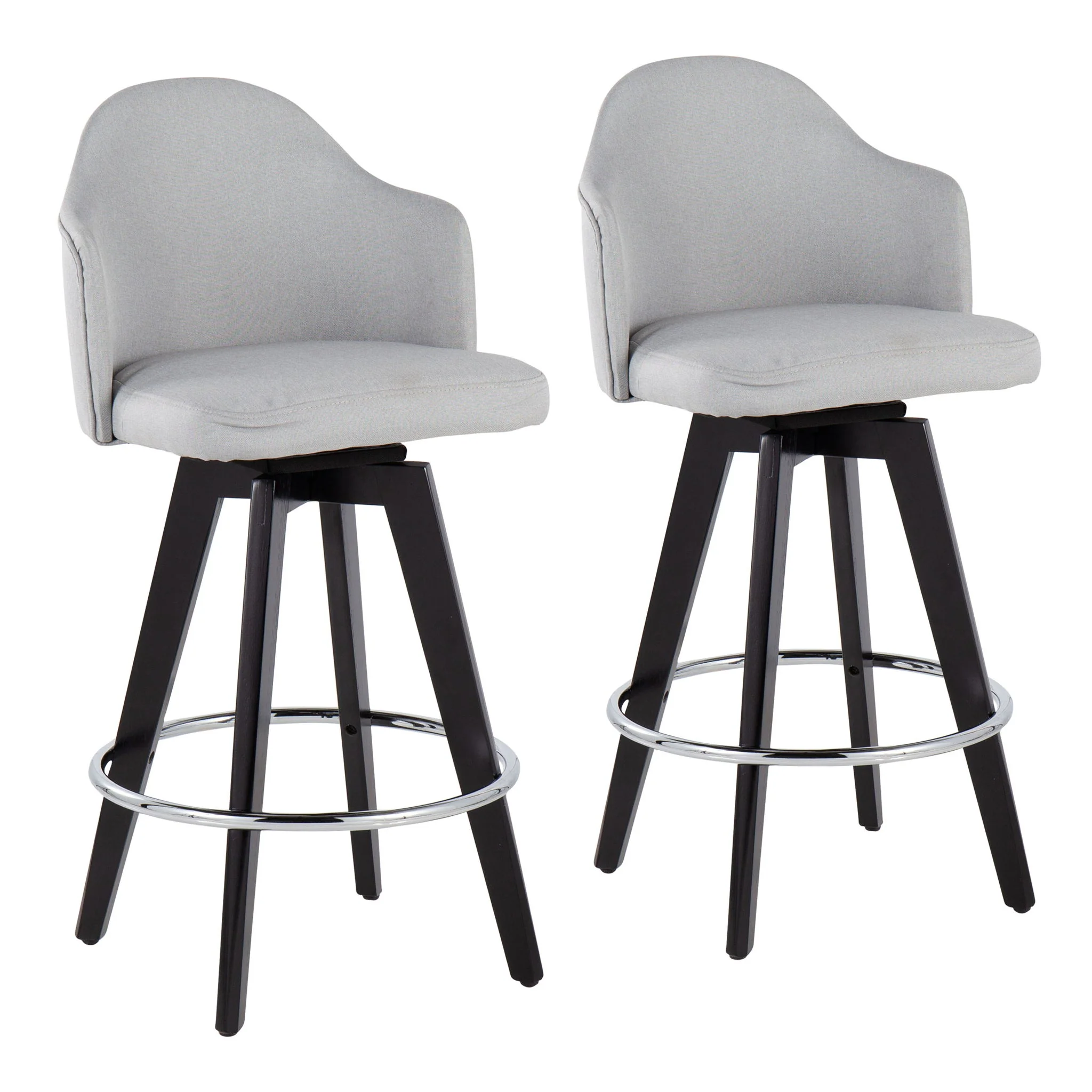Ahoy - Contemporary Fixed Height Counter Stool With Round Footrest (Set of 2) - Image 3
