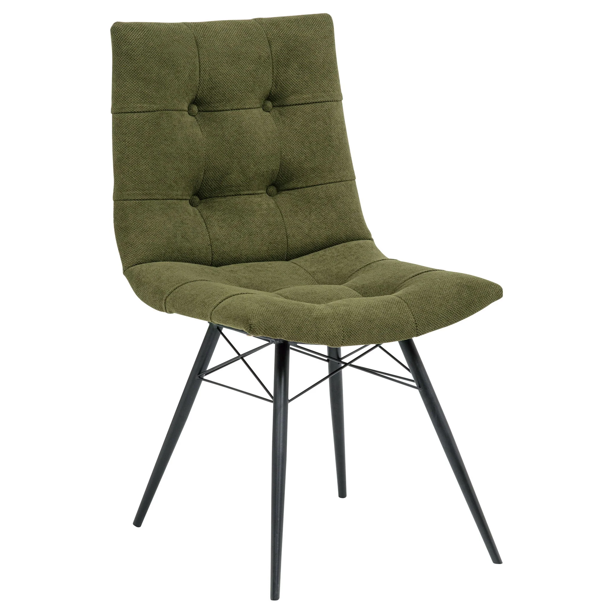 Aiken Fabric Upholstered Dining Side Chair Saddle Forest Green (Set of 4) - Image 2