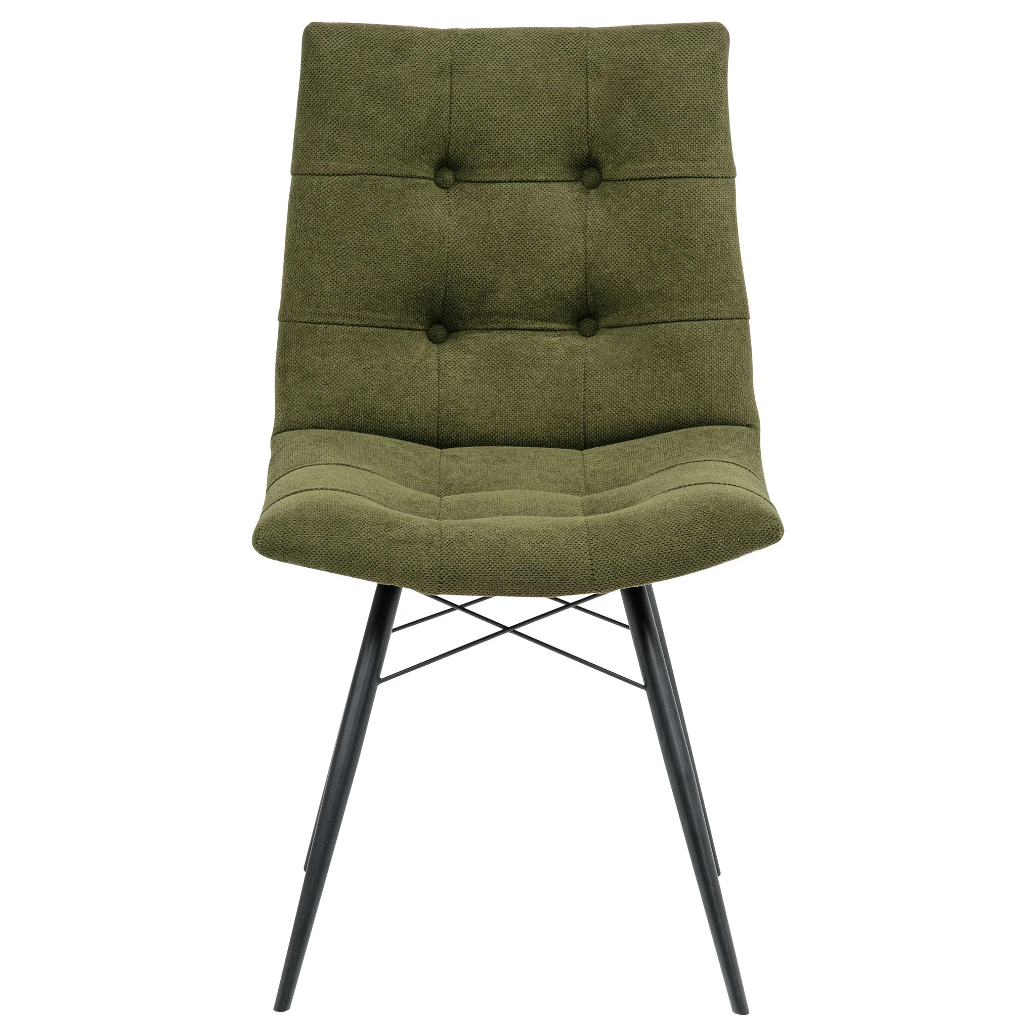 Aiken Fabric Upholstered Dining Side Chair Saddle Forest Green (Set of 4) - Image 4