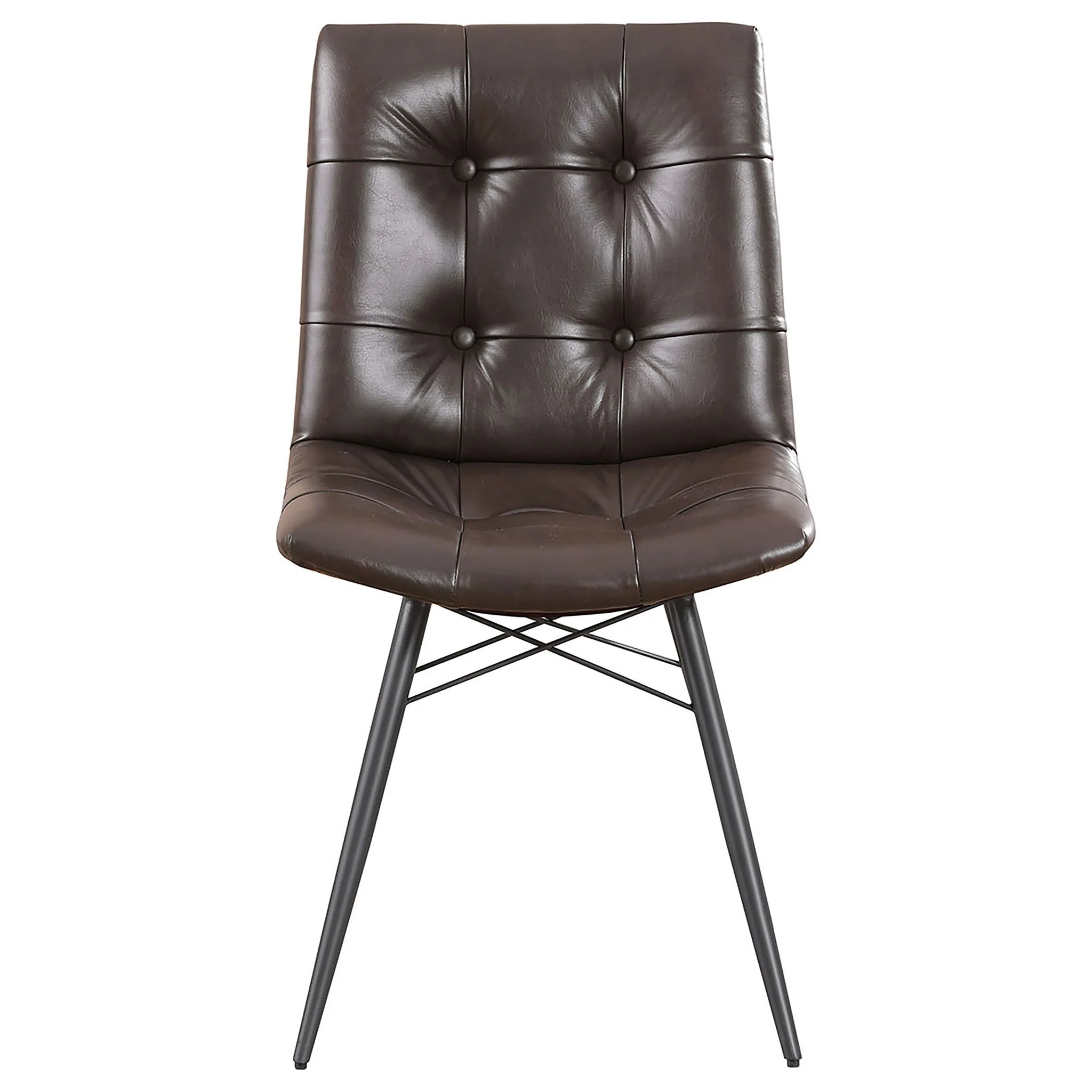 Aiken Faux Leather Upholstered Dining Side Chair Dark Brown (Set of 4) - Image 2