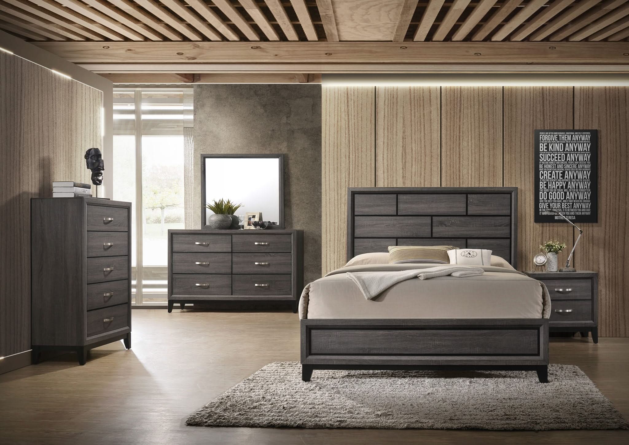 Akerson - Full 5 Piece Bedroom Set - Gray