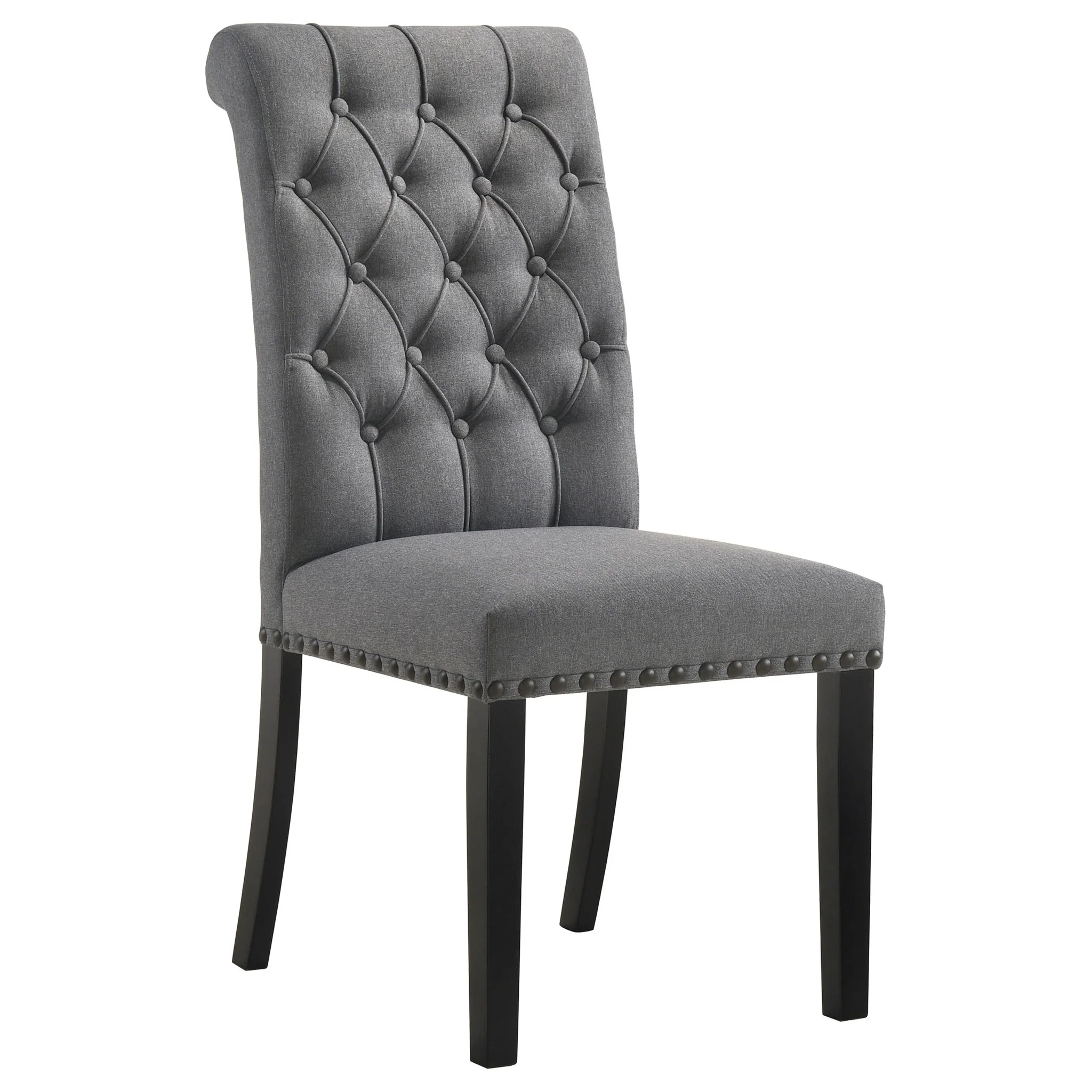 Alana Fabric Upholstered Dining Side Chair Grey (Set of 2) - Image 3