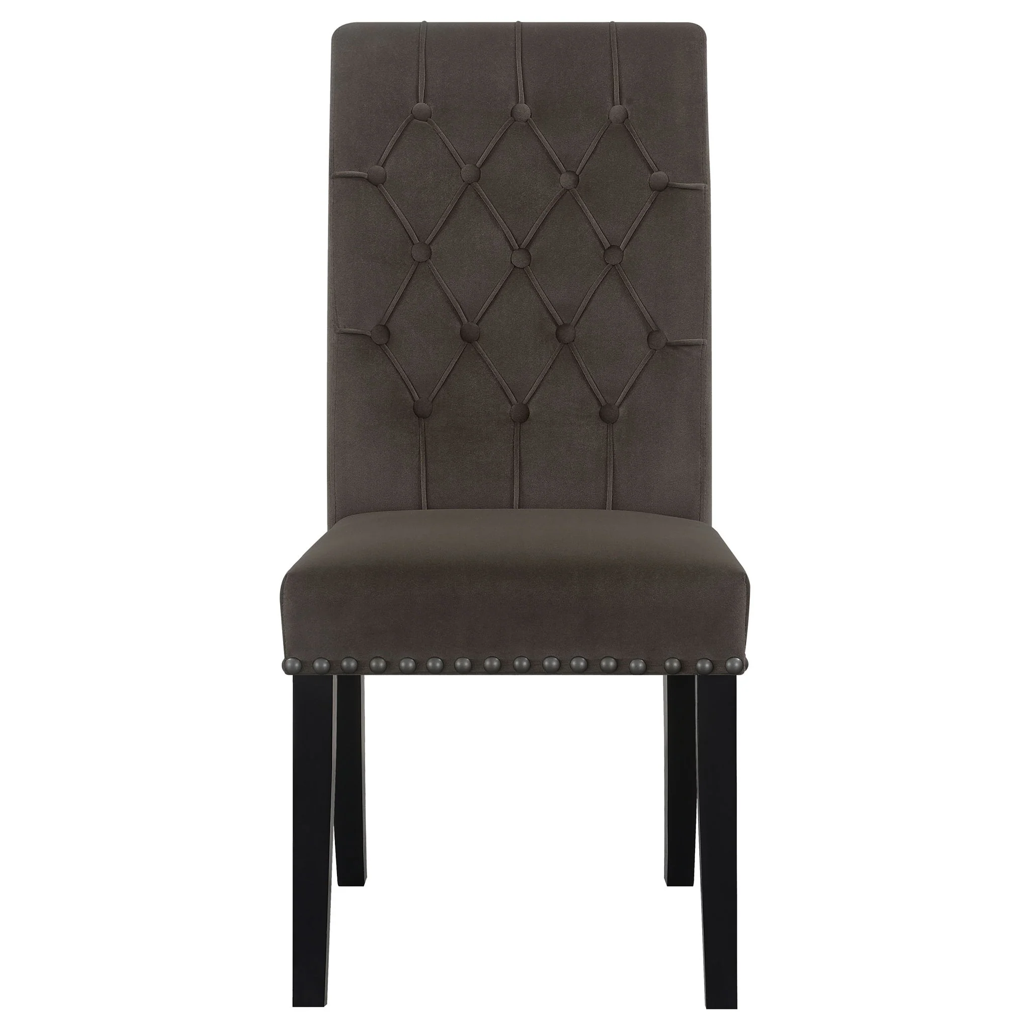 Alana Velvet Upholstered Dining Side Chair Brown (Set of 2) - Image 3