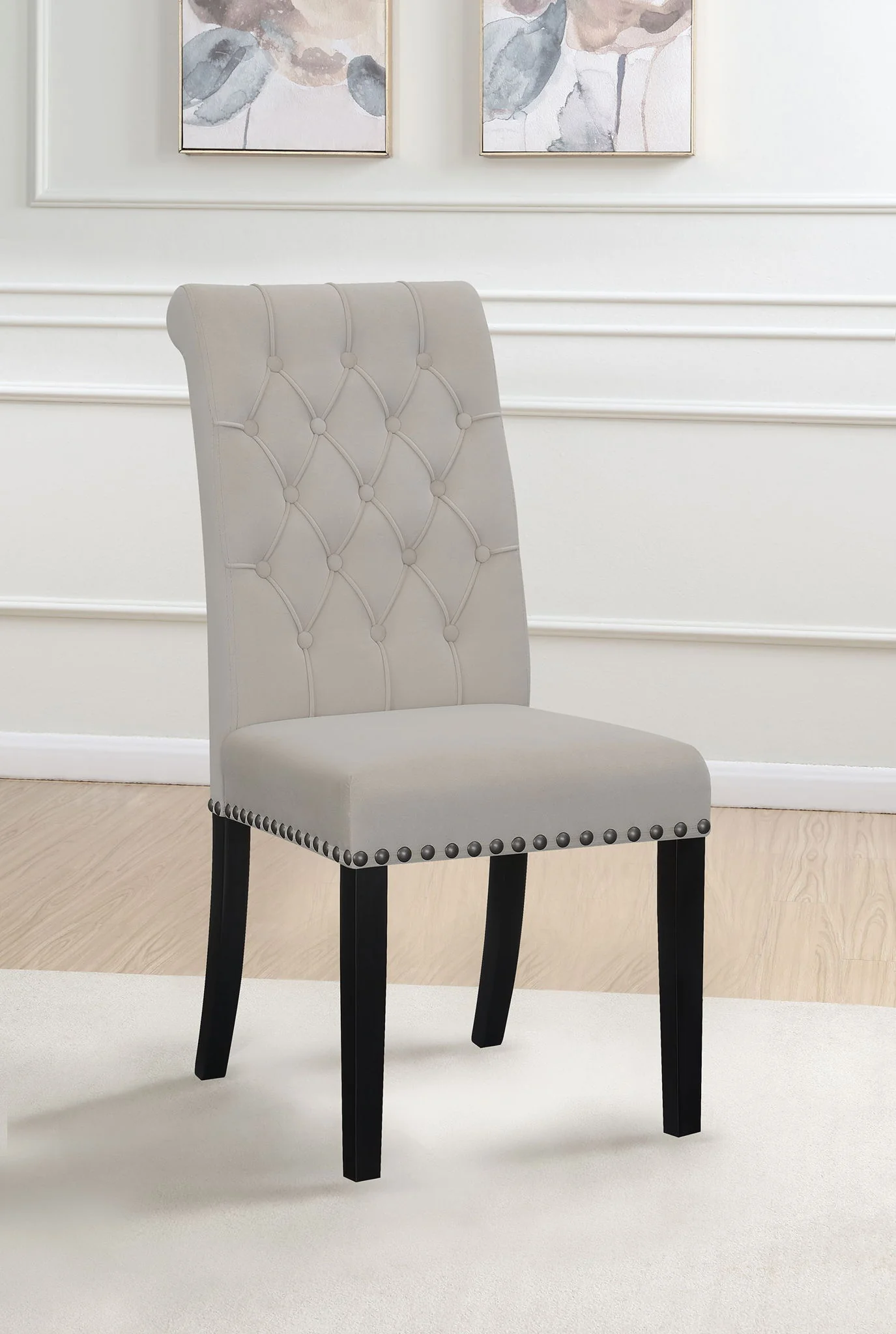 Alana Velvet Upholstered Dining Side Chair Sand (Set of 2) - Image 4