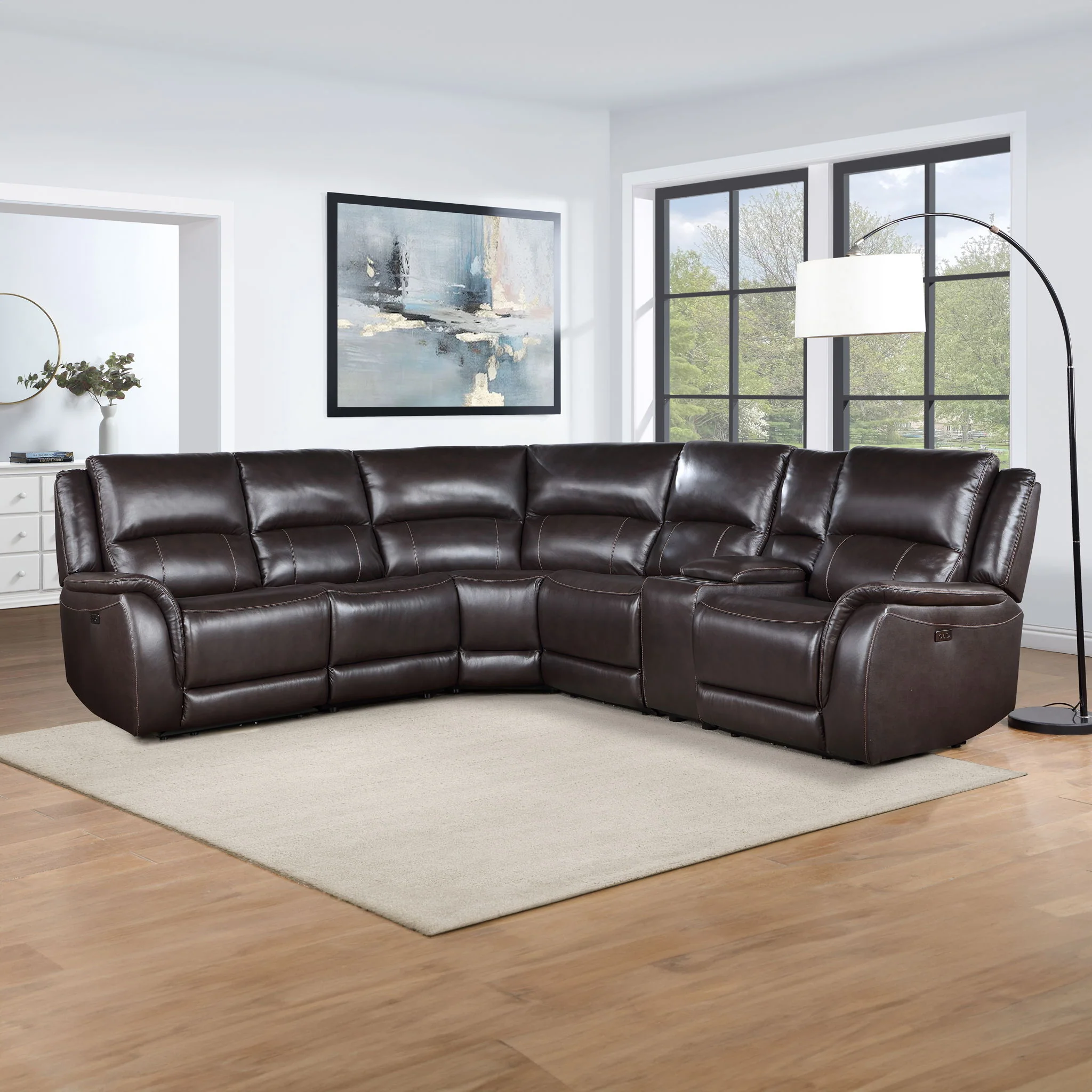 Alexandria - Leather Power Sectional - Image 2