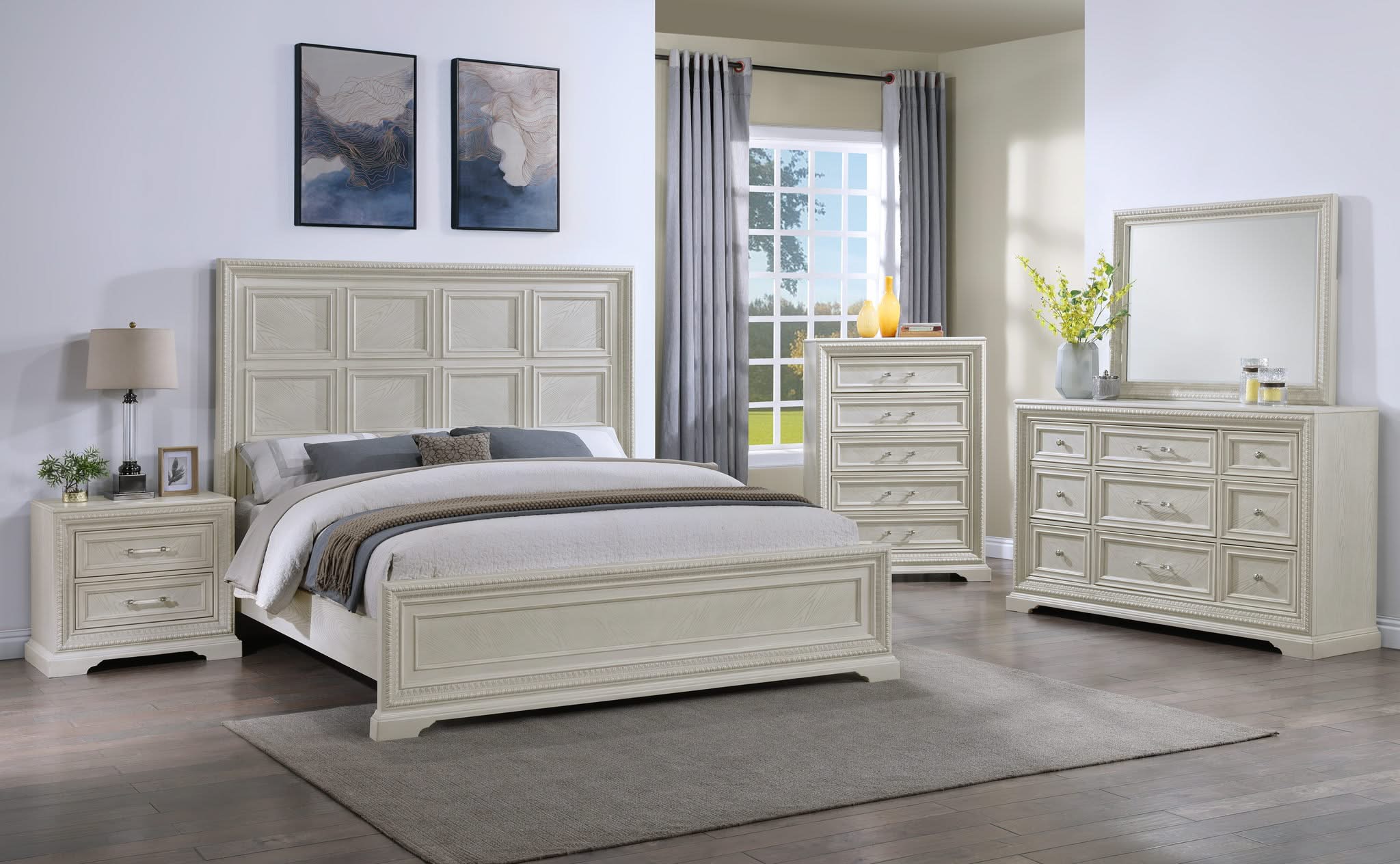 Alexandria - Queen 4 Piece Panel Bedroom Set - White