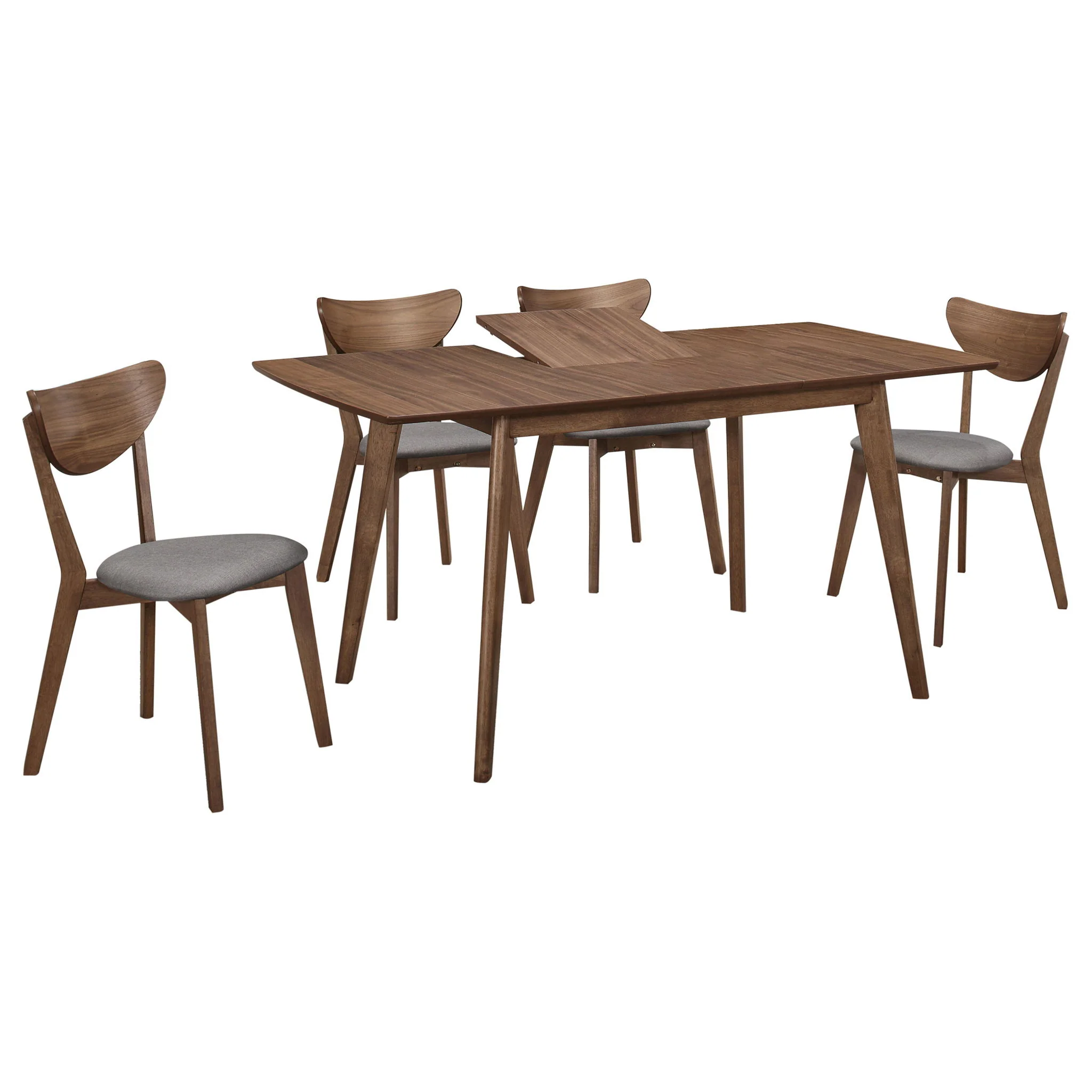 Alfredo 5-piece Butterfly Leaf Dining Set Natural Walnut - Image 3