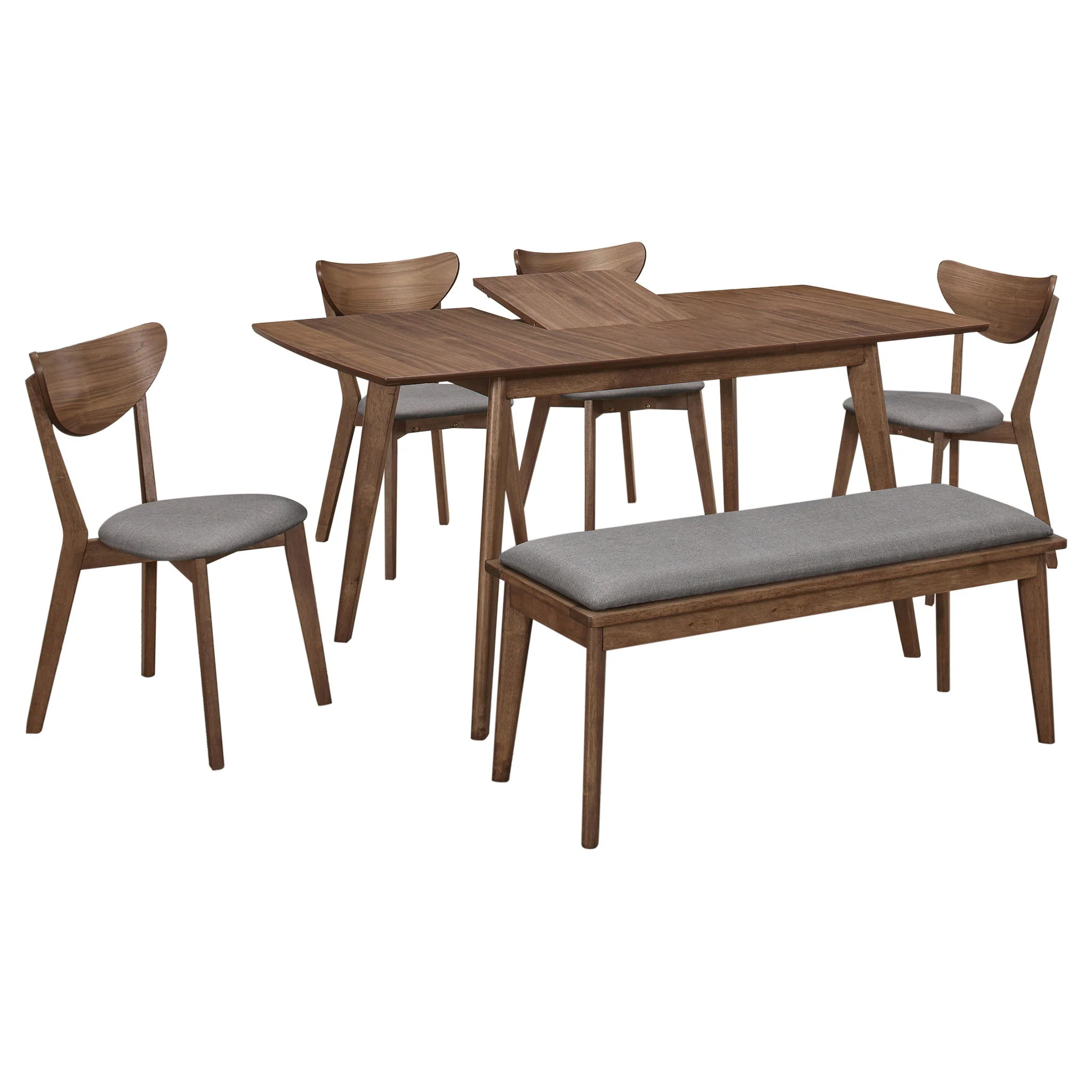 Alfredo 6-piece Butterfly Leaf Dining Set Natural Walnut - Image 2