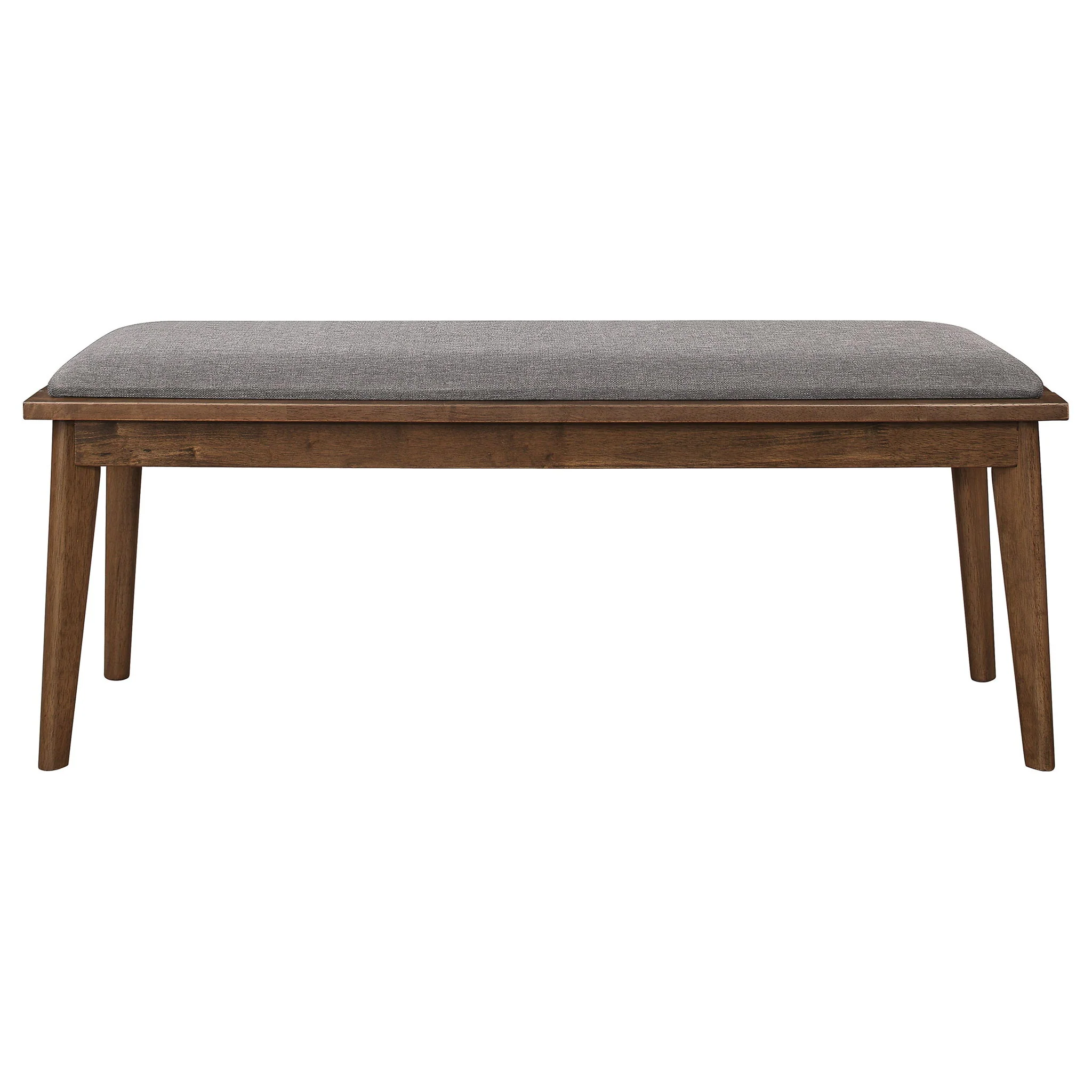 Alfredo Upholstered Dining Bench Grey and Natural Walnut - Image 4