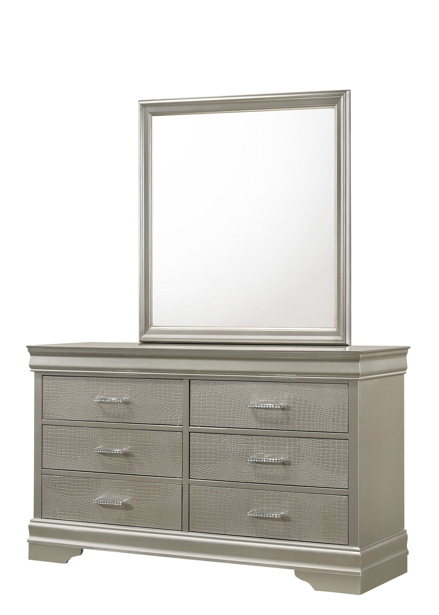 Amalia - California King 4 Piece Bedroom Set - Silver - Image 4
