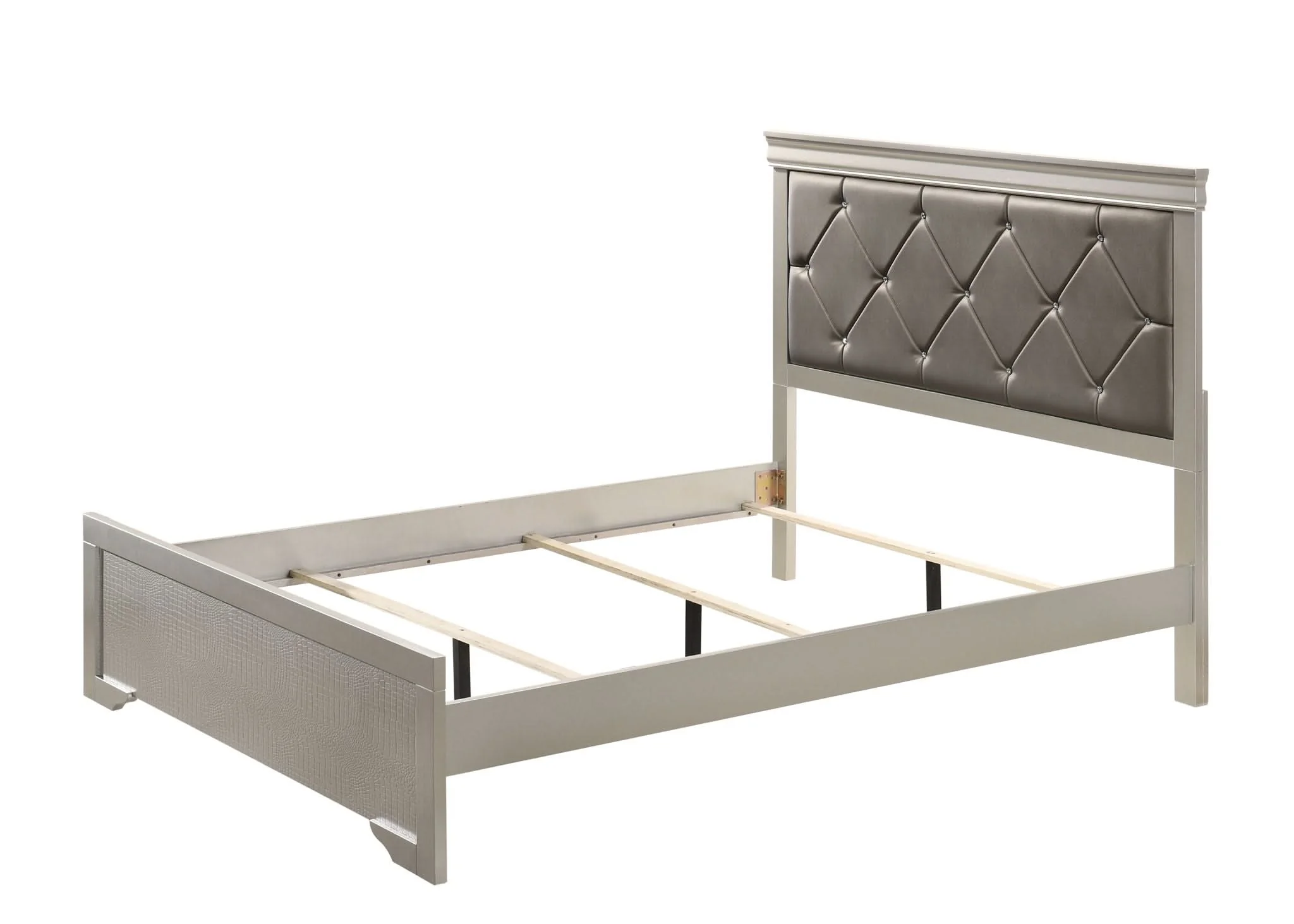 Amalia - King 4 Piece Bedroom Set - Silver - Image 2