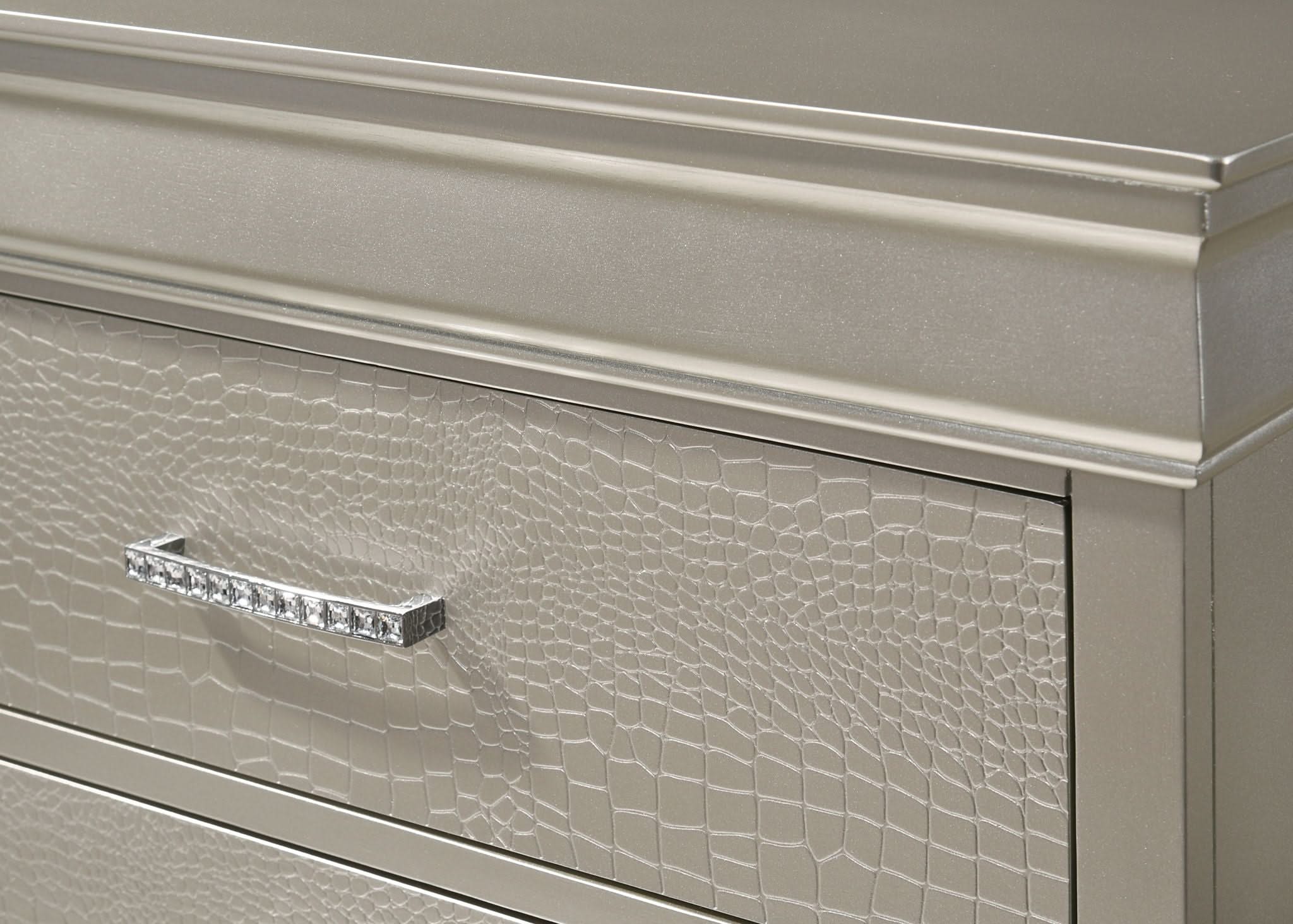 Amalia - Twin 4 Piece Bedroom Set - Silver - Image 3