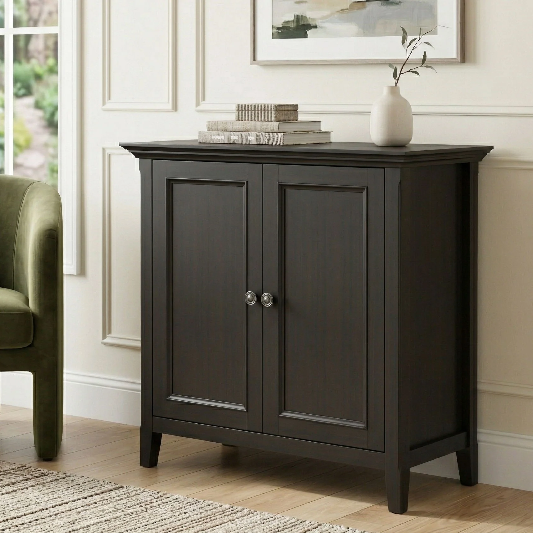 Amherst - 2 Door Storage Cabinet & Adjustable Shelving - Brown - Image 3