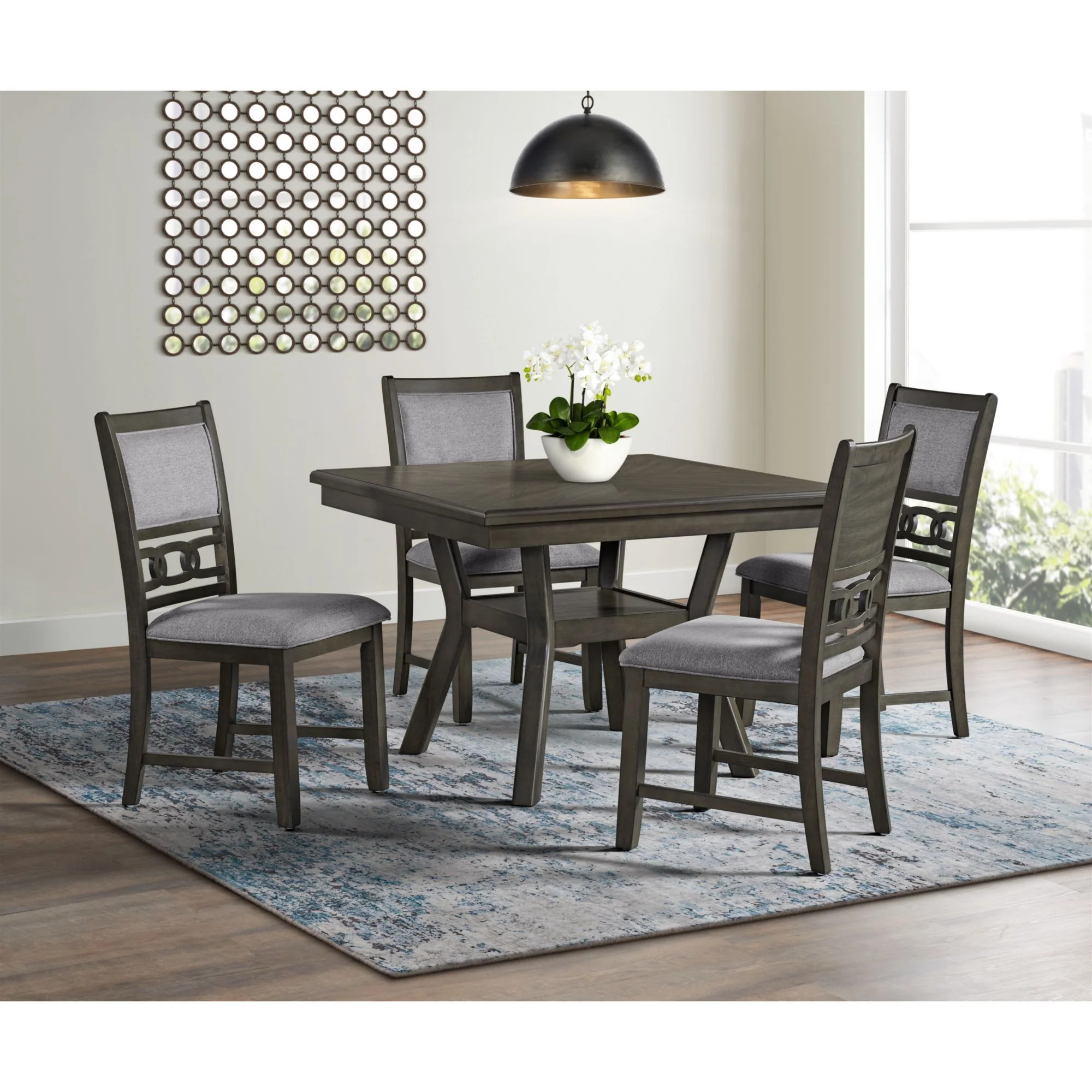 Amherst - Dining Side Chair With Fabric Cushion Side Stretcher (Set of 2) - Gray Finish - Image 4