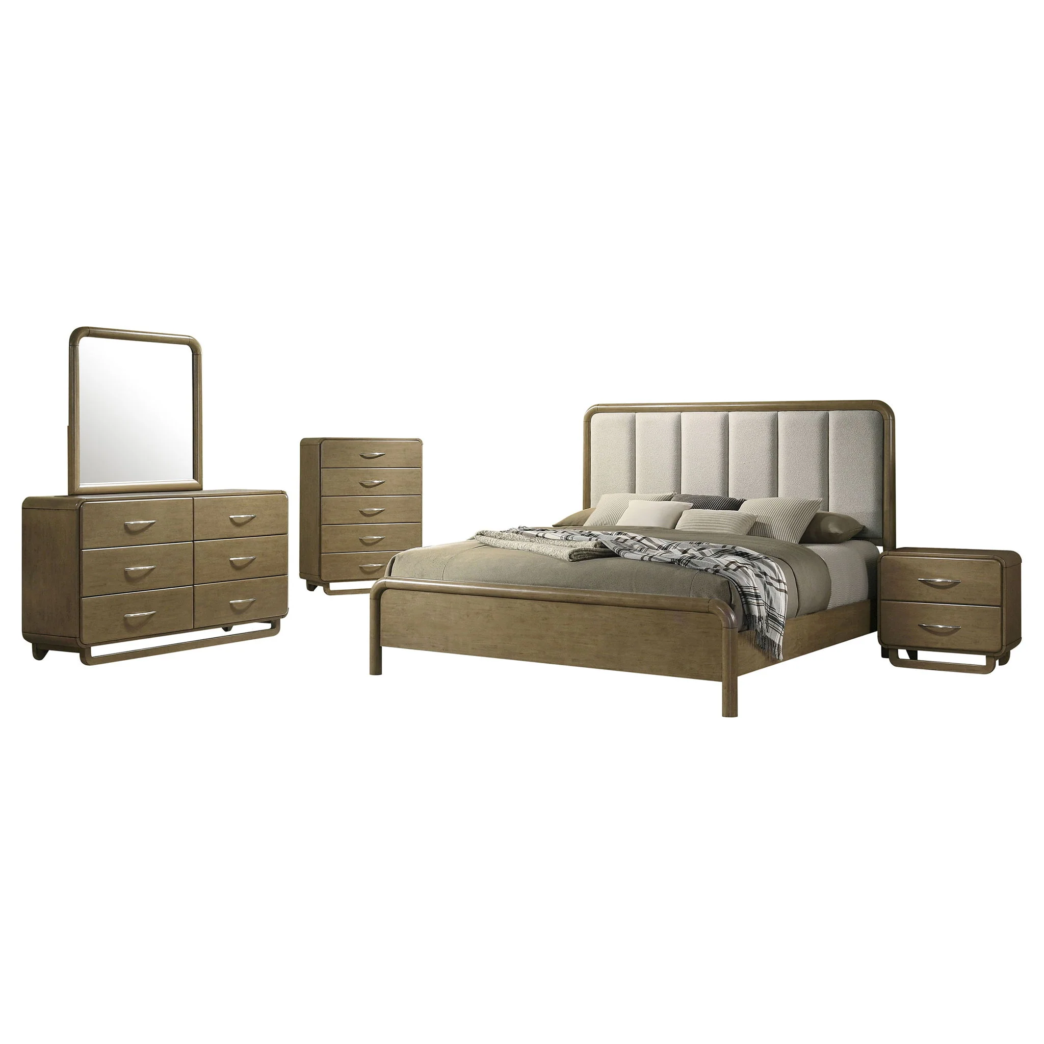Amsbury 5-piece Eastern King Bedroom Set Nutmeg - Image 4