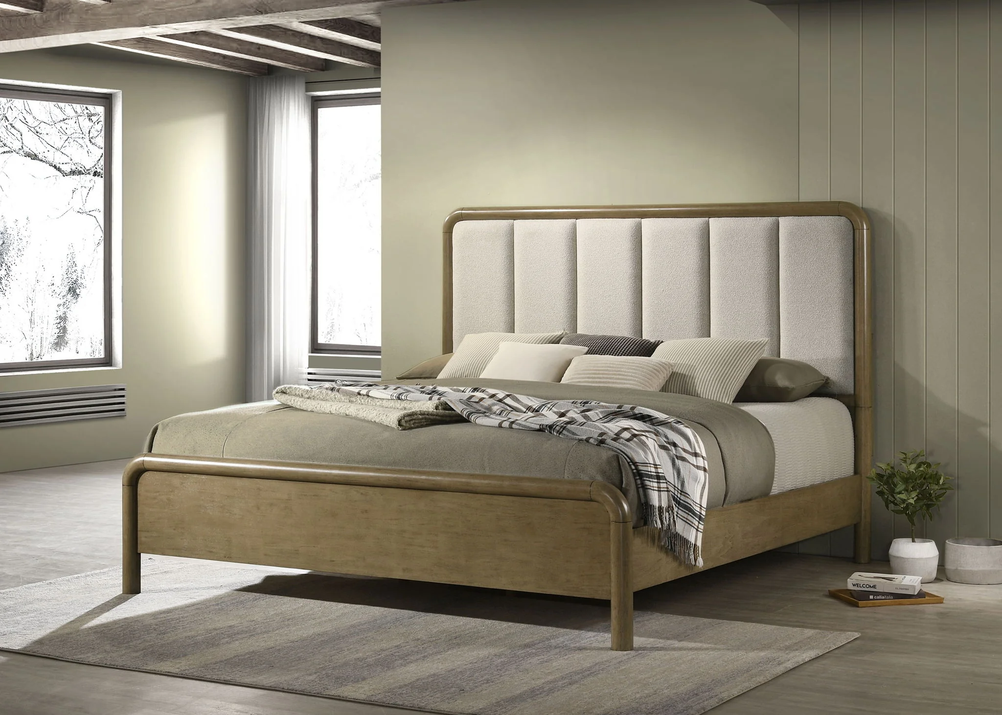 Amsbury 59-inch Upholstered Eastern King Bed Nutmeg - Image 4