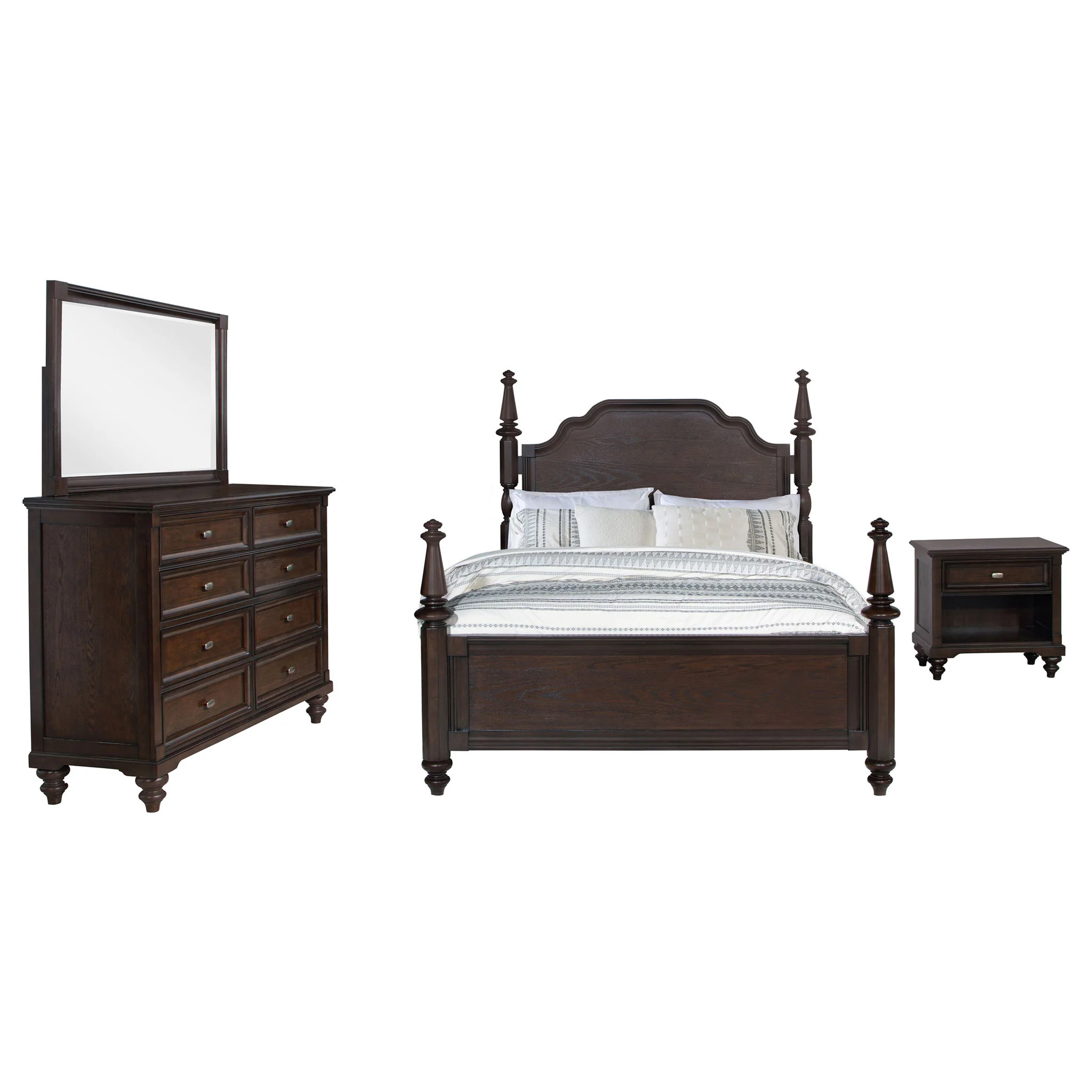 Andover 4-piece California King Bedroom Set Dark Oak - Image 2