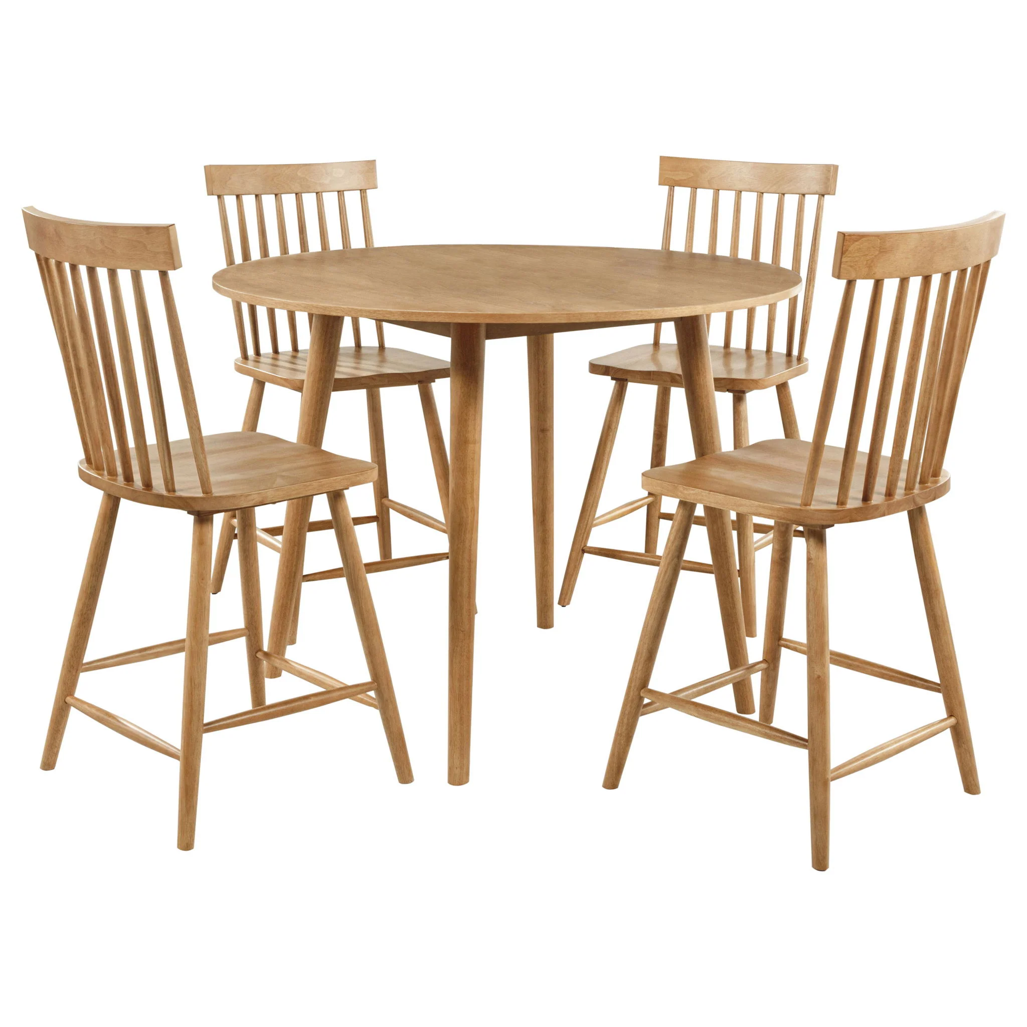Andrews 5-piece Round Counter Height Dining Set Light Ash - Image 2