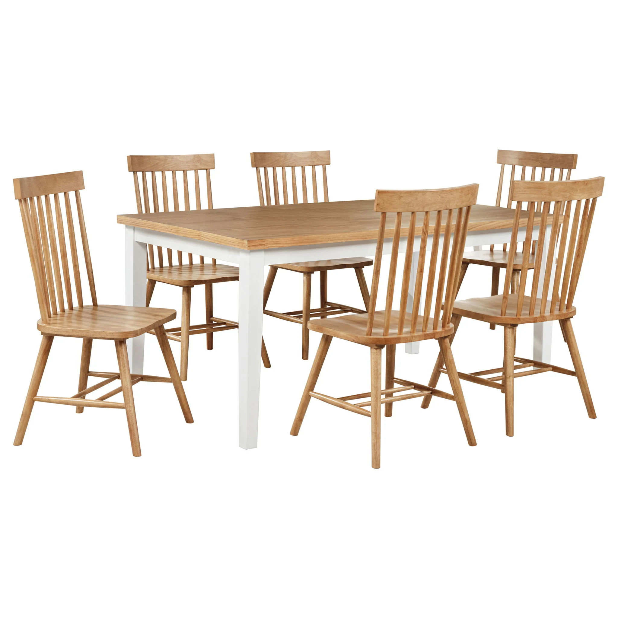 Andrews 7-piece Rectangular Dining Set Light Ash and White - Image 2